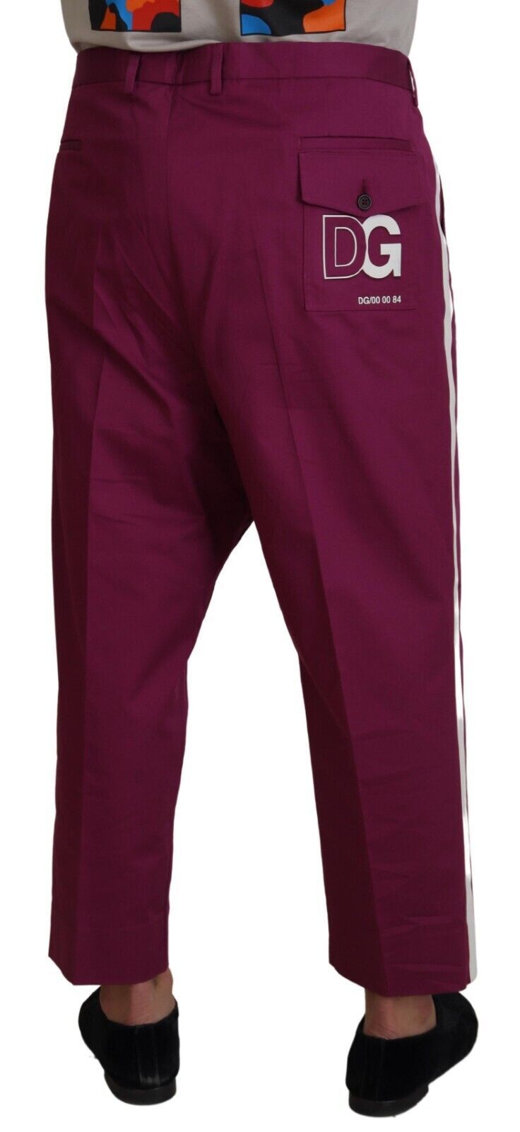 Dolce & Gabbana Elegant Magenta Cotton Stretch Pants IT60 / 3XL