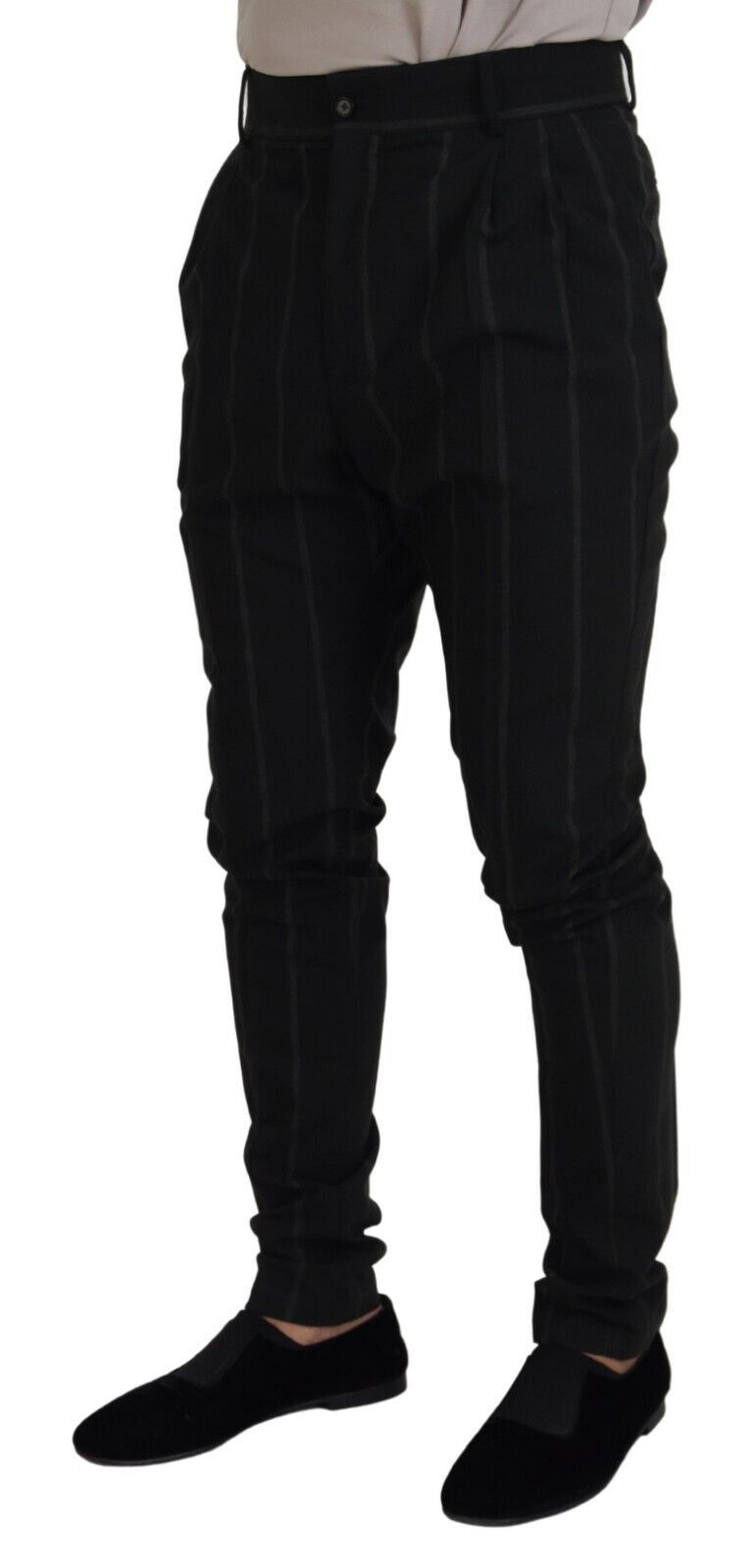 Dolce & Gabbana Elegant Black Tailored Trousers IT48 / M