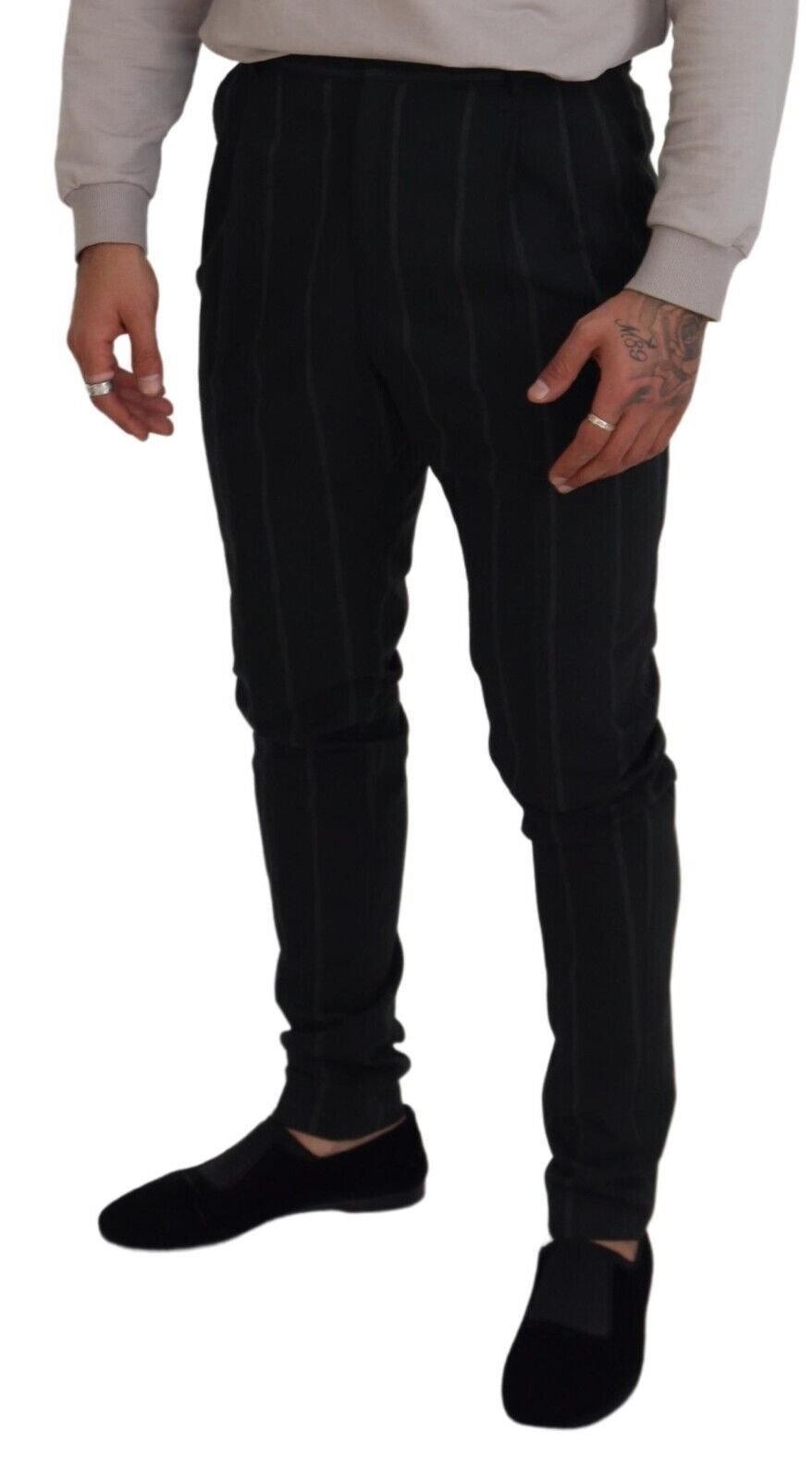 Dolce & Gabbana Elegant Black Tailored Trousers IT48 / M