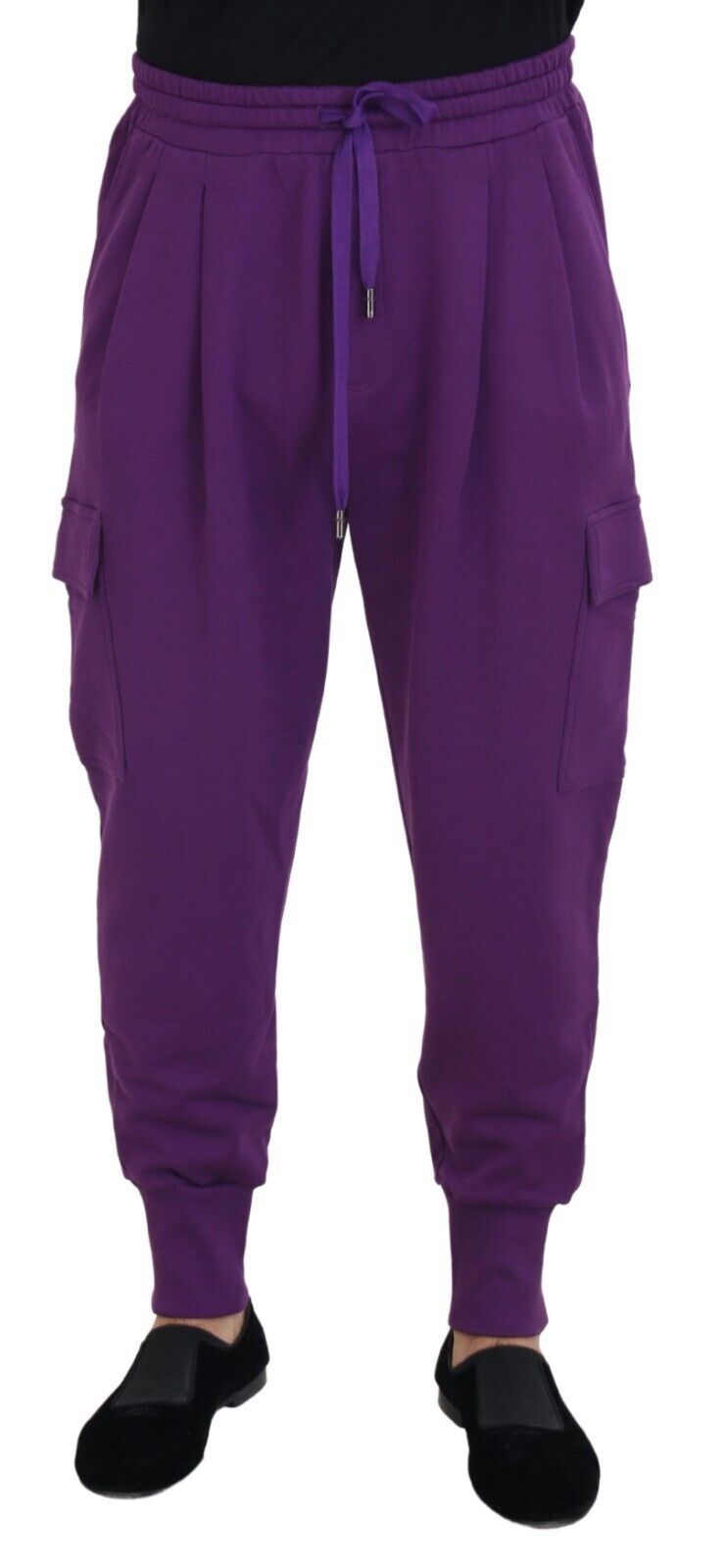 Dolce & Gabbana Elegant Purple Cotton Cargo Sweatpants IT52 / L