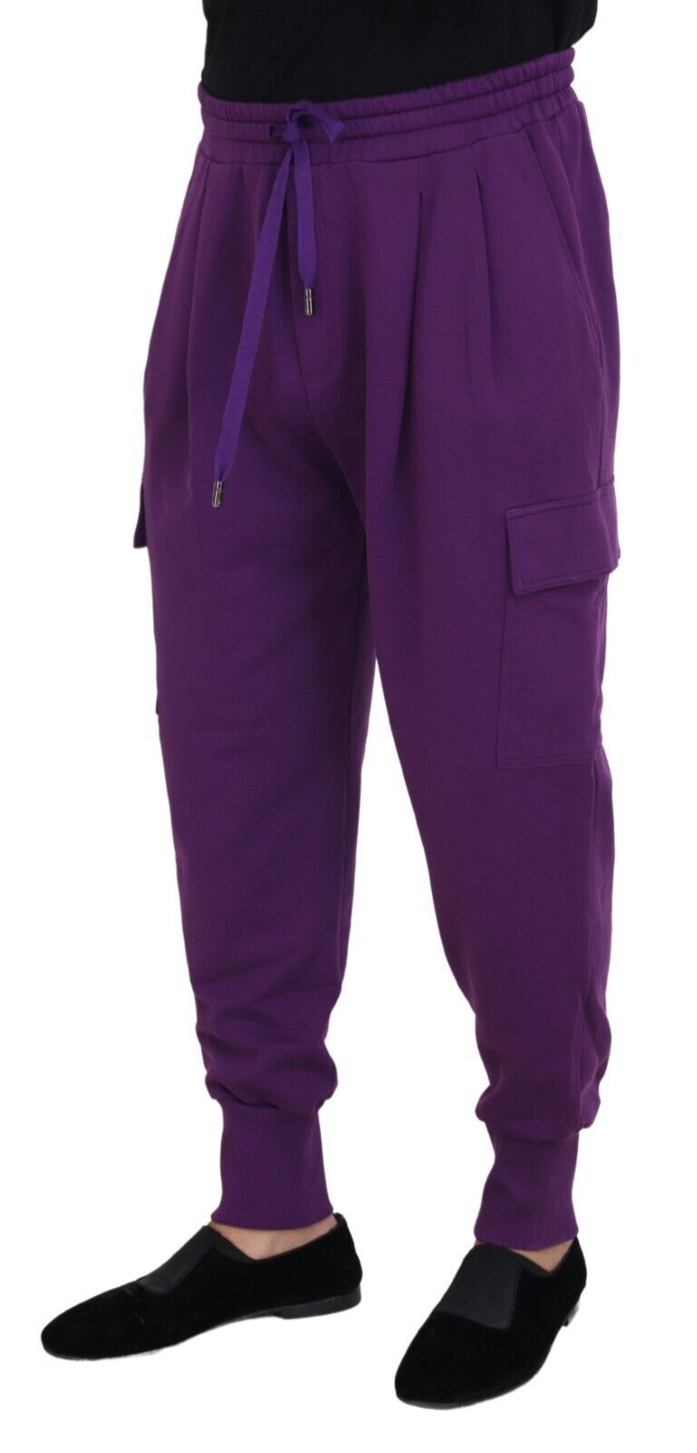 Dolce & Gabbana Elegant Purple Cotton Cargo Sweatpants IT52 / L