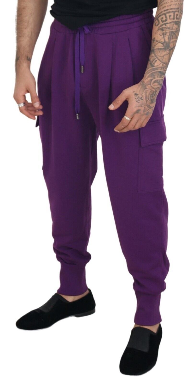 Dolce & Gabbana Elegant Purple Cotton Cargo Sweatpants IT52 / L