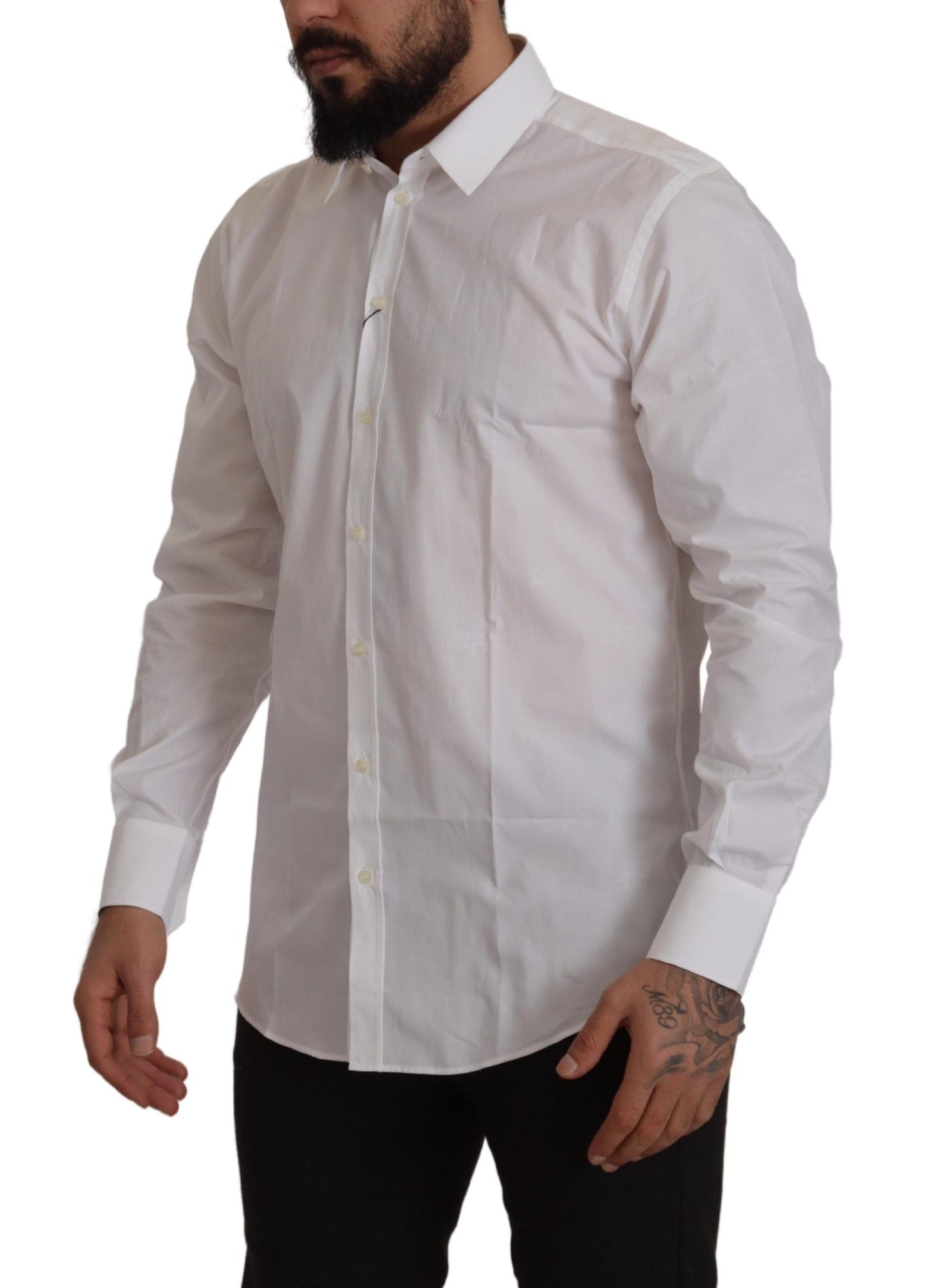 Dolce & Gabbana Elegant Slim Fit White Martini Dress Shirt IT42 | XL