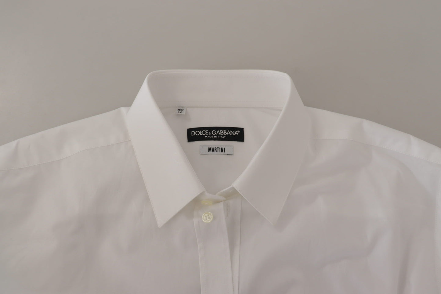 Dolce & Gabbana Elegant Slim Fit White Martini Dress Shirt IT42 | XL