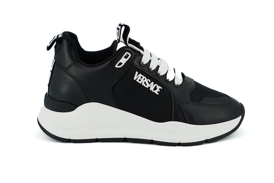 Versace Elegant Monochrome Leather Sneakers EU36 | US6