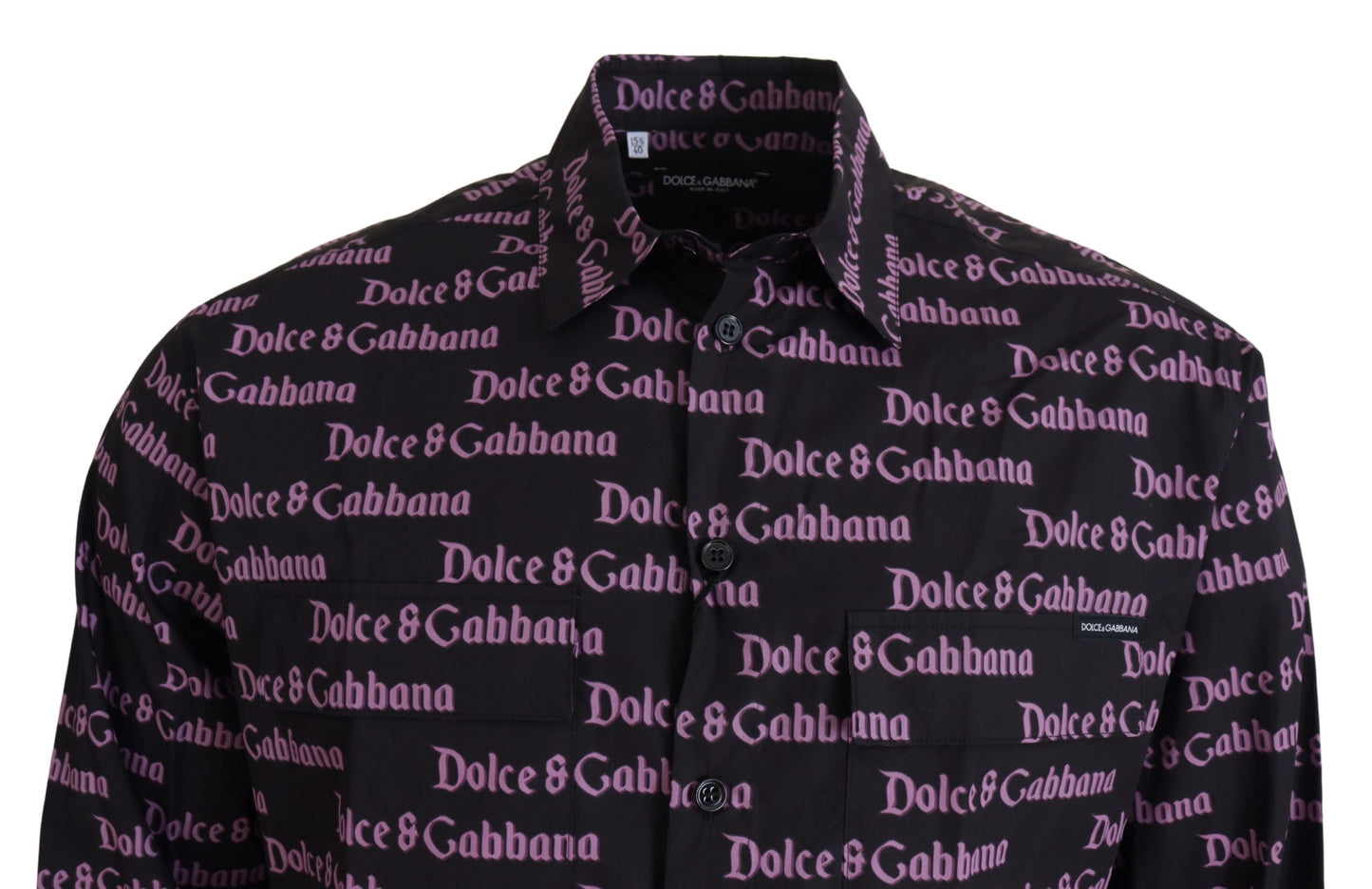 Dolce & Gabbana Elegant Slim Fit Black Dress Shirt IT39 / S