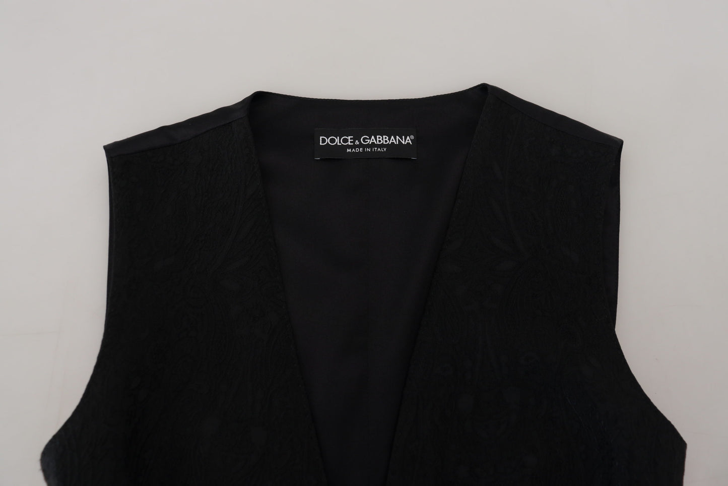 Dolce & Gabbana Elegant Black Silk Blend Waistcoat Vest IT40 | S