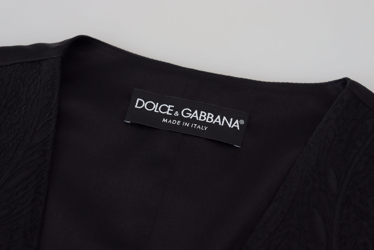 Dolce & Gabbana Elegant Black Silk Blend Waistcoat Vest IT40 | S