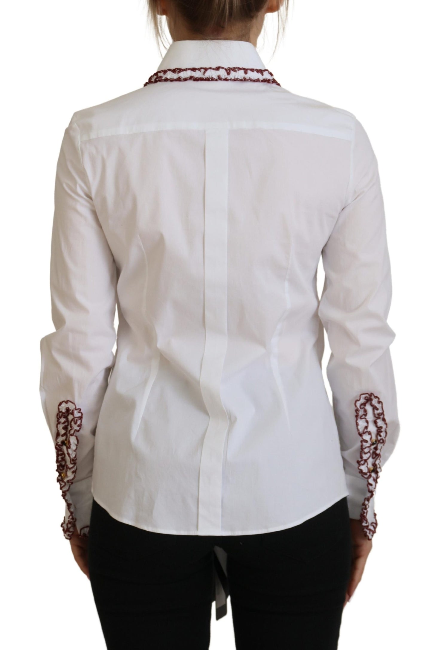 Dolce & Gabbana Elegant White Cotton Polo Top IT38 / XS