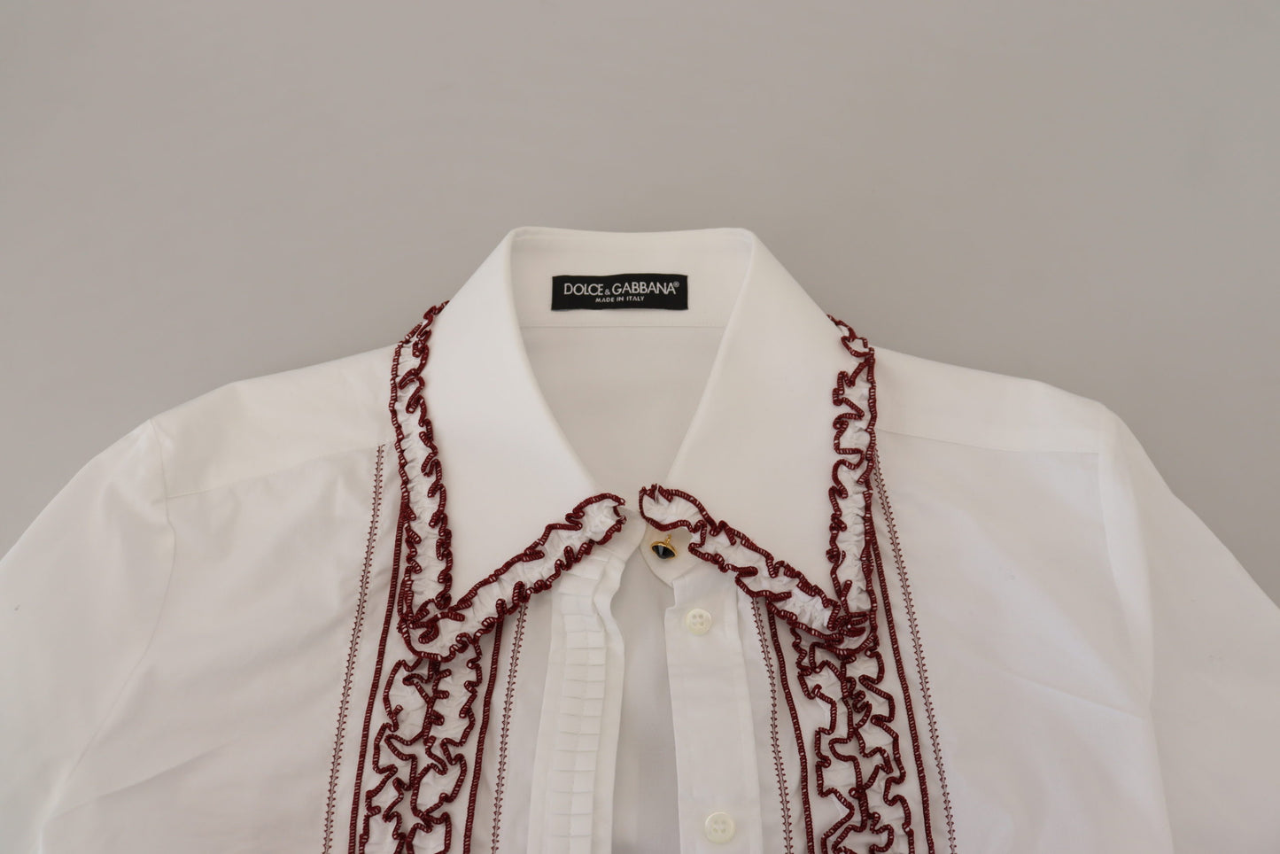 Dolce & Gabbana Elegant White Cotton Polo Top IT38 / XS