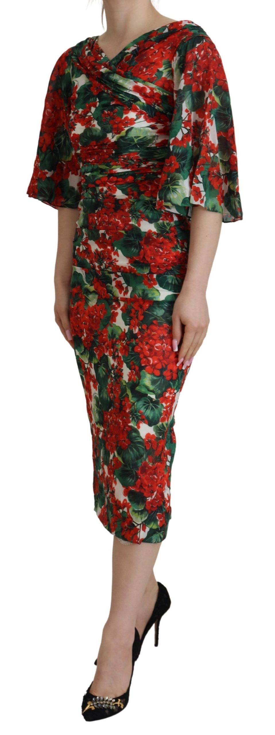 Dolce & Gabbana Enchanting Floral Print Sheath Dress IT38 / XS