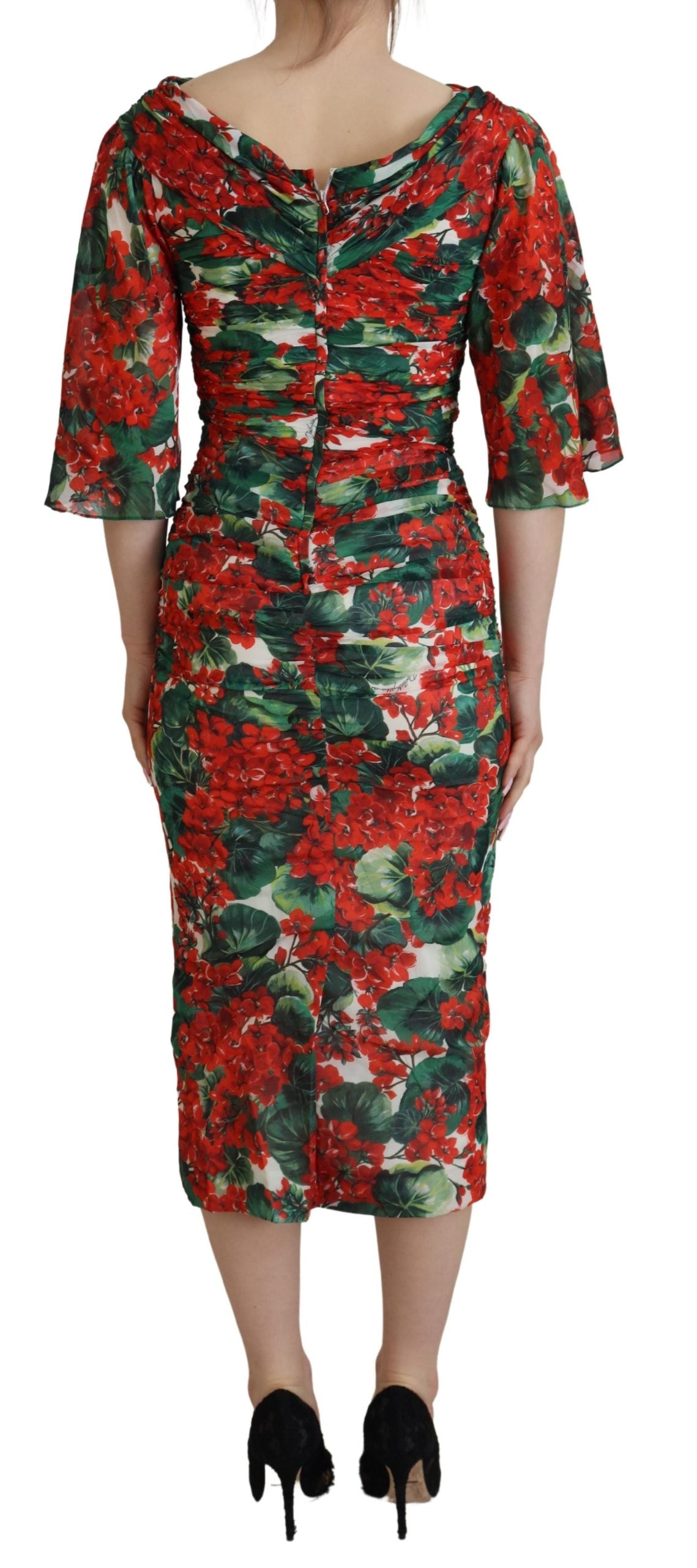 Dolce & Gabbana Enchanting Floral Print Sheath Dress IT38 / XS