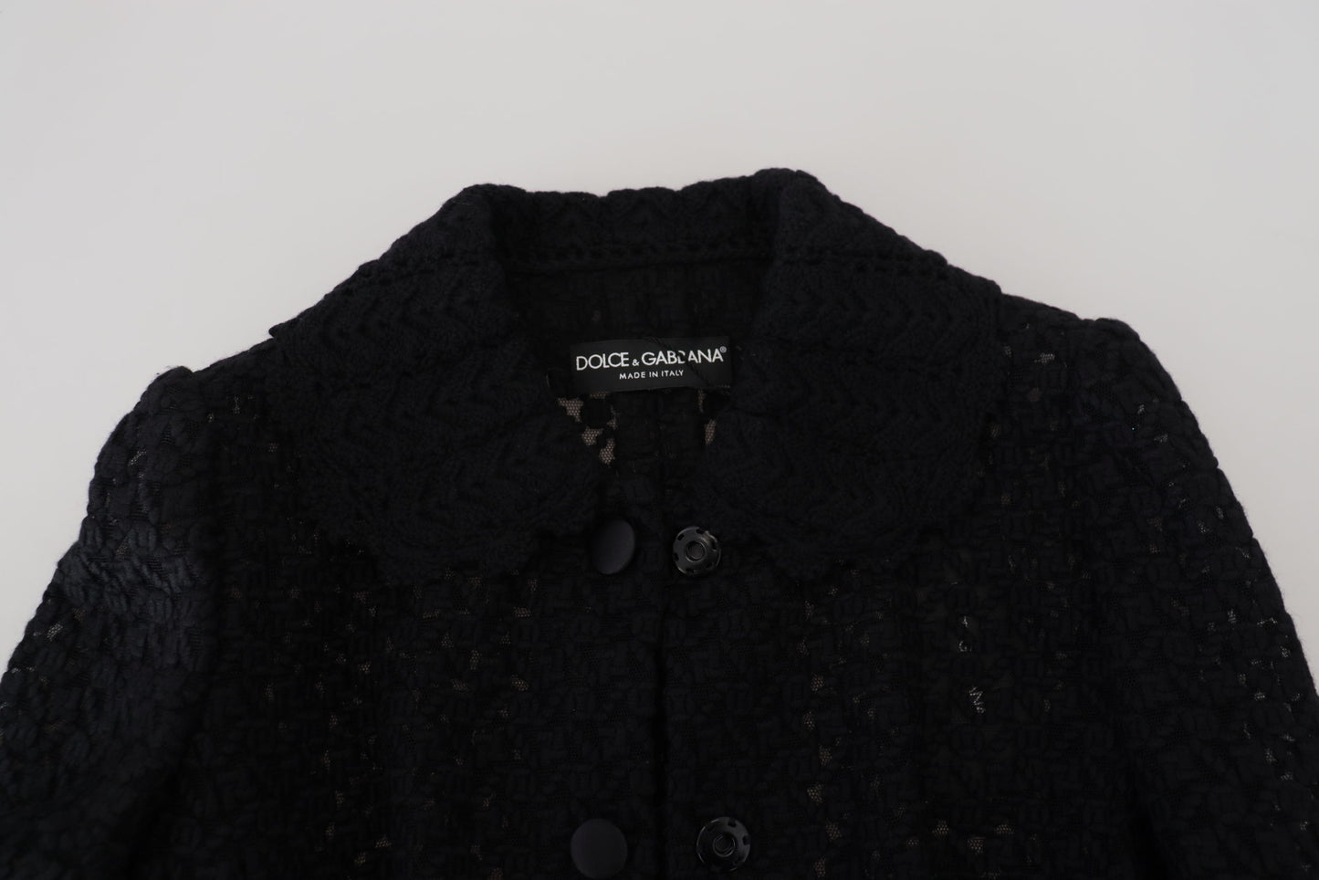 Dolce & Gabbana Elegant Black Wool Blend Button Down Jacket IT40 | S