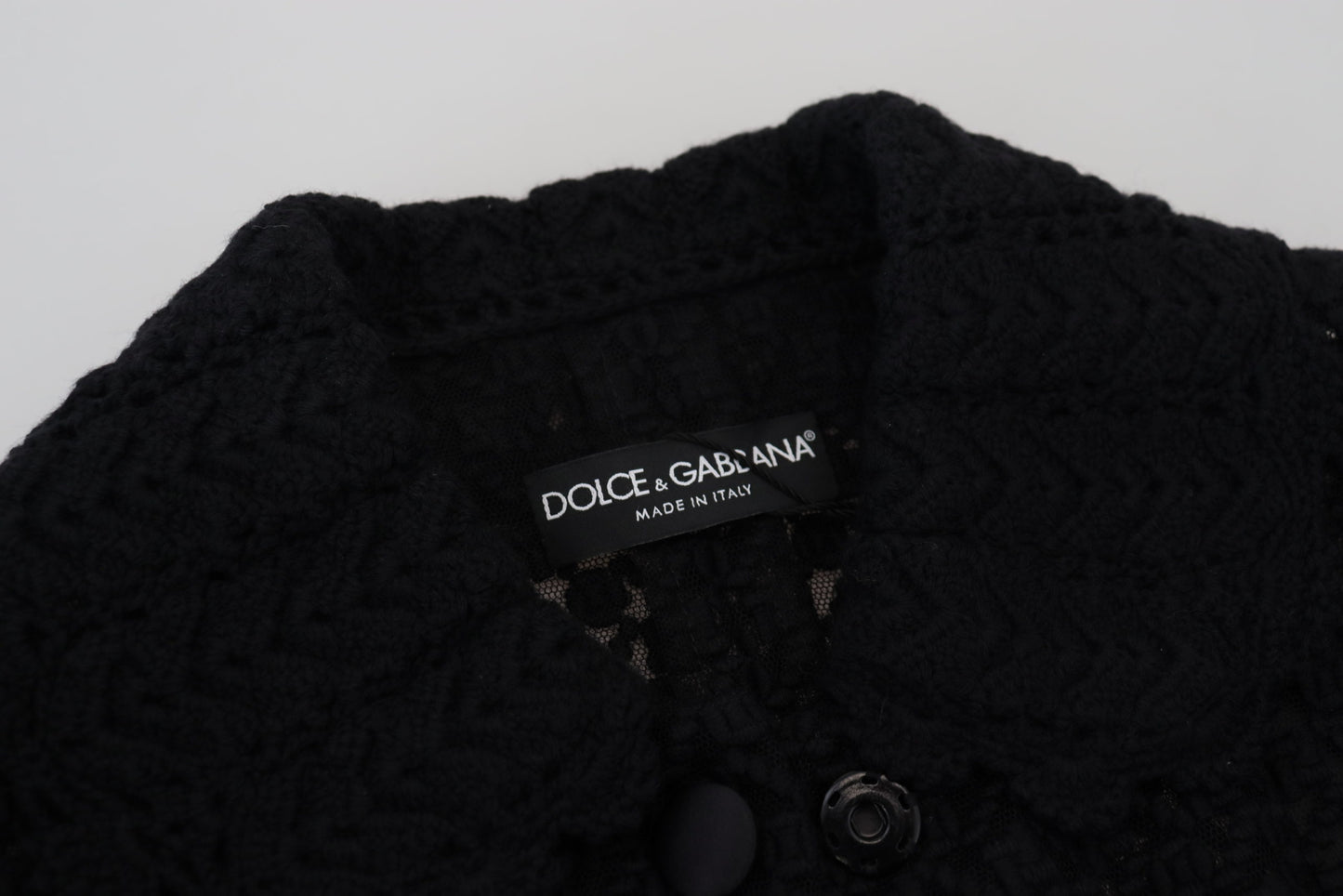 Dolce & Gabbana Elegant Black Wool Blend Button Down Jacket IT40 | S