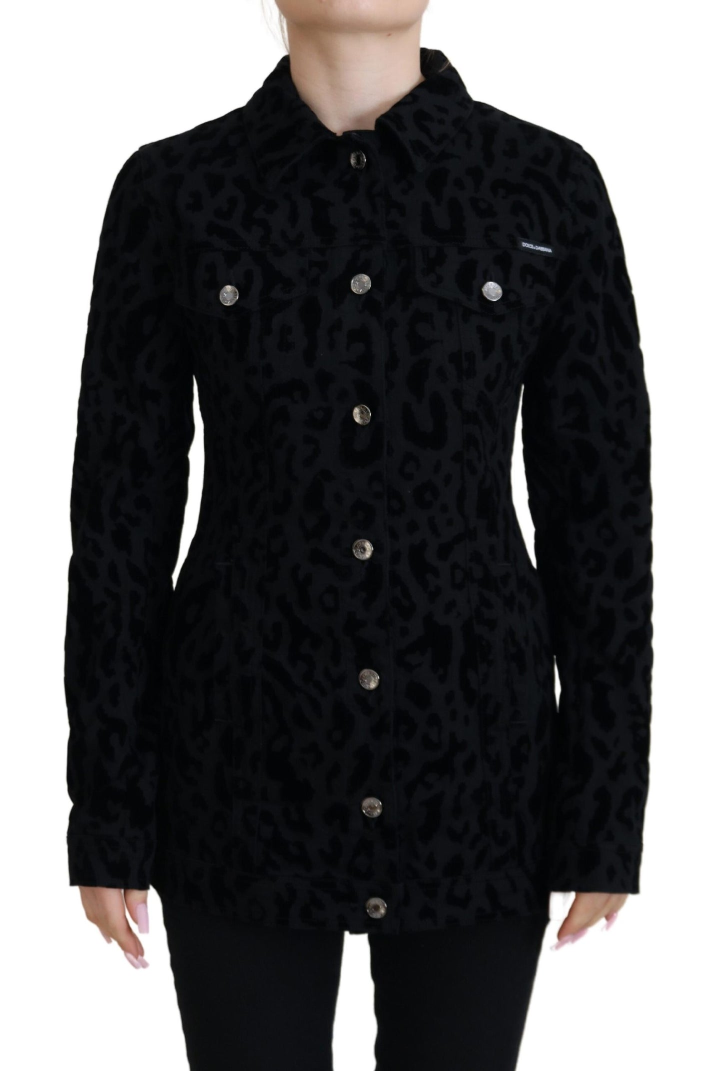 Dolce & Gabbana Chic Leopard Pattern Denim Jacket IT40 / S