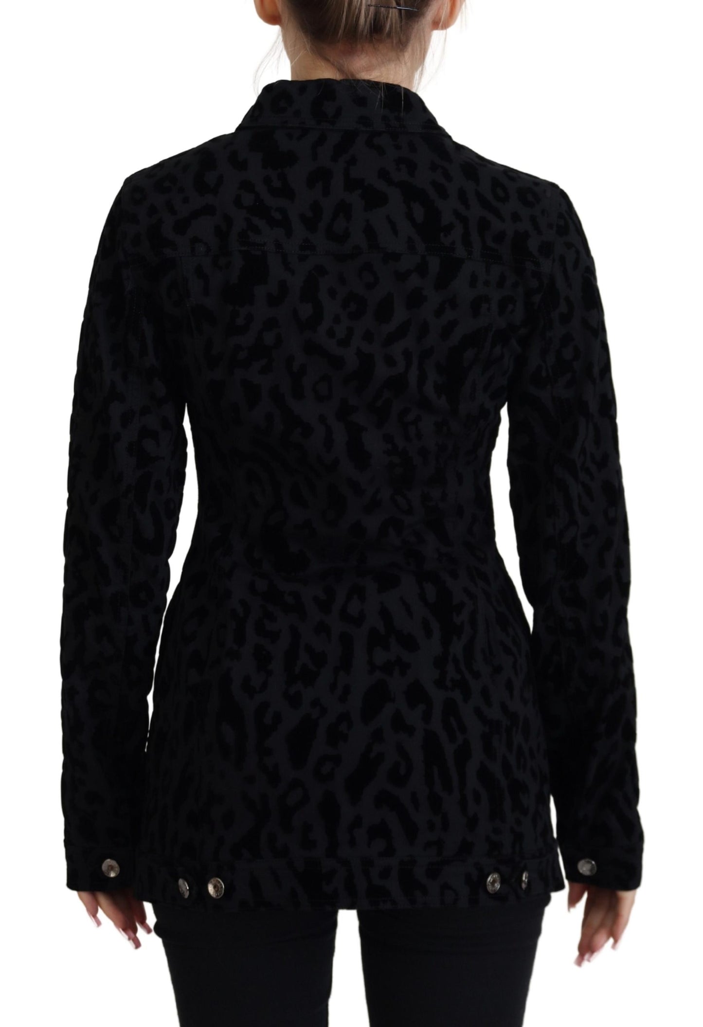 Dolce & Gabbana Chic Leopard Pattern Denim Jacket IT40 / S