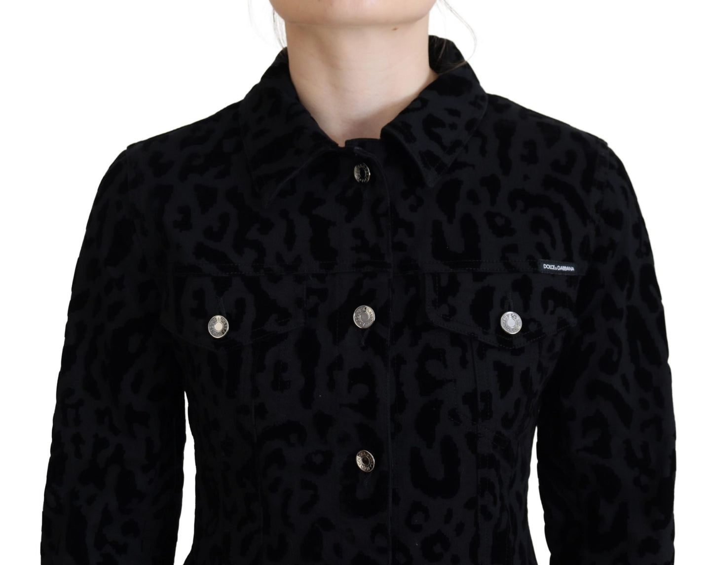 Dolce & Gabbana Chic Leopard Pattern Denim Jacket IT40 / S