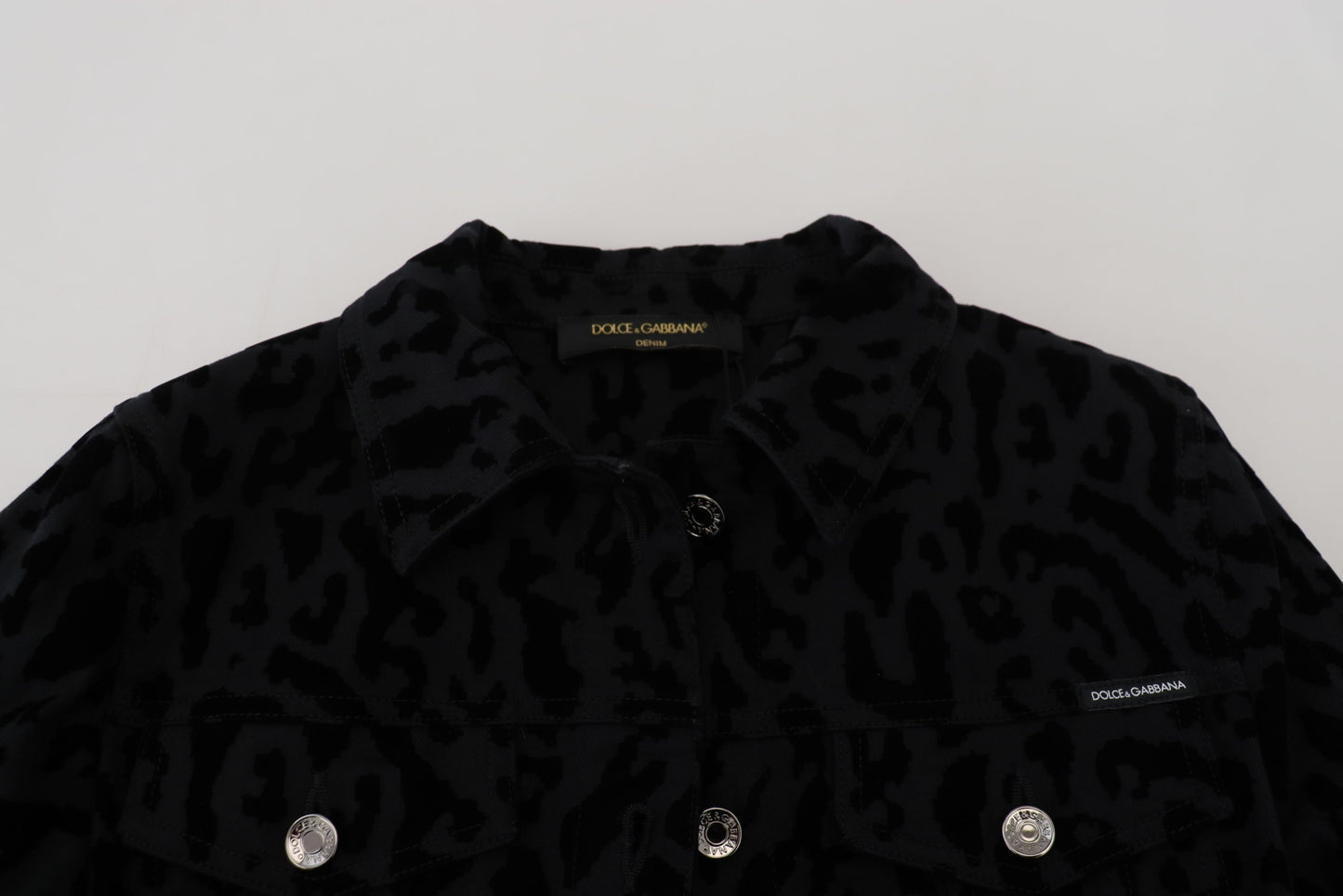 Dolce & Gabbana Chic Leopard Pattern Denim Jacket IT40 / S