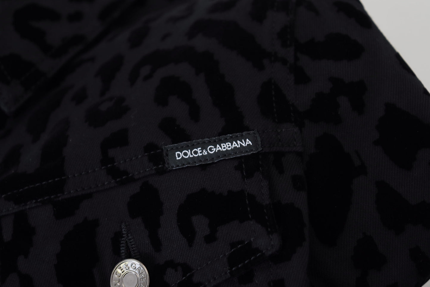 Dolce & Gabbana Chic Leopard Pattern Denim Jacket IT40 / S