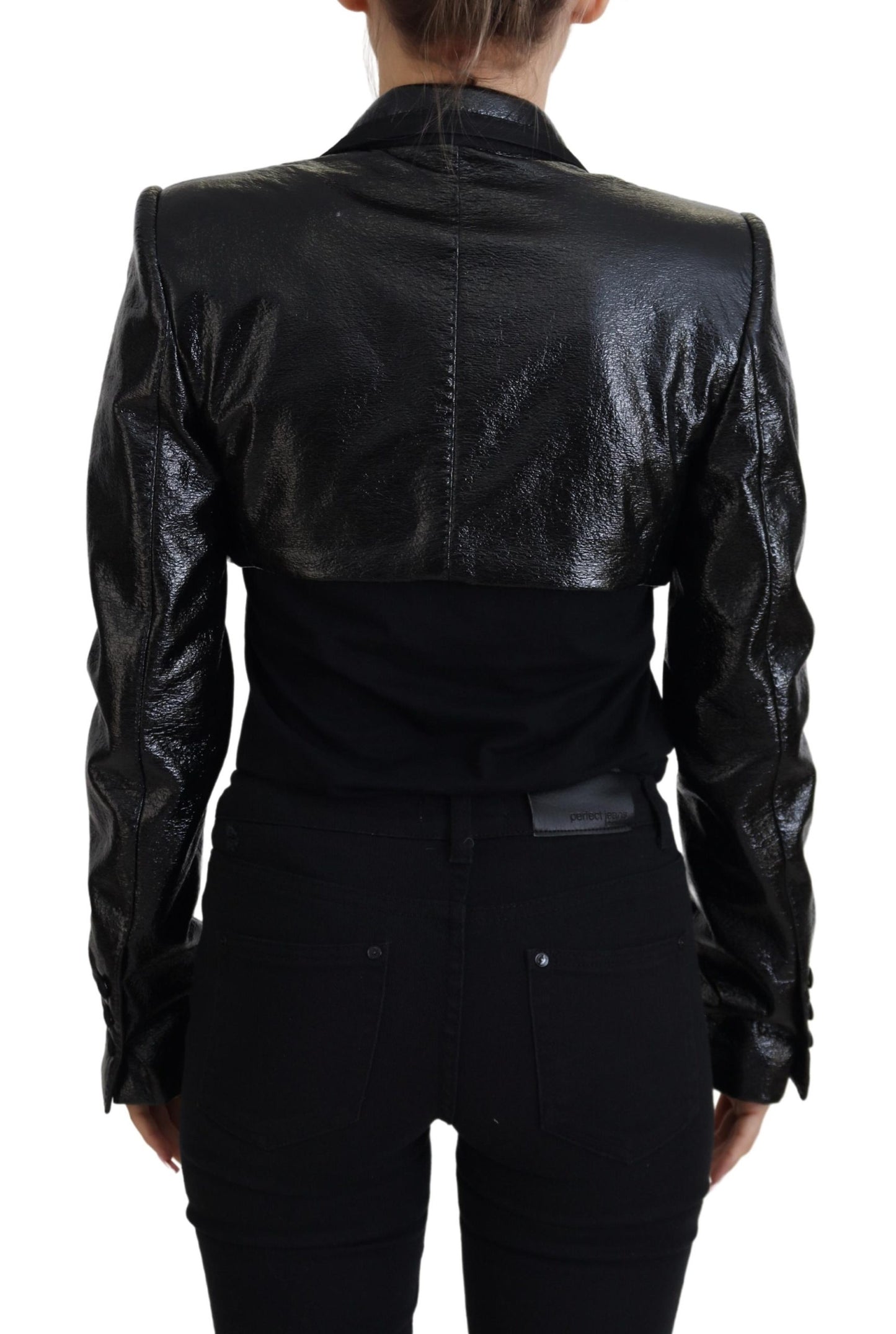 Dolce & Gabbana Elegant Cropped Black Designer Jacket IT40 | S