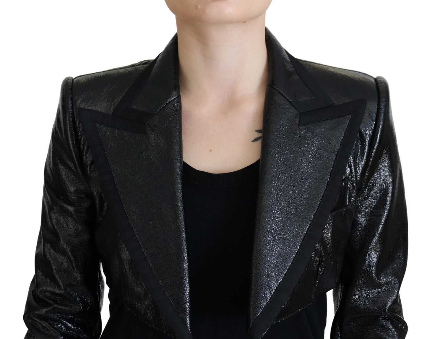 Dolce & Gabbana Elegant Cropped Black Designer Jacket IT40 | S