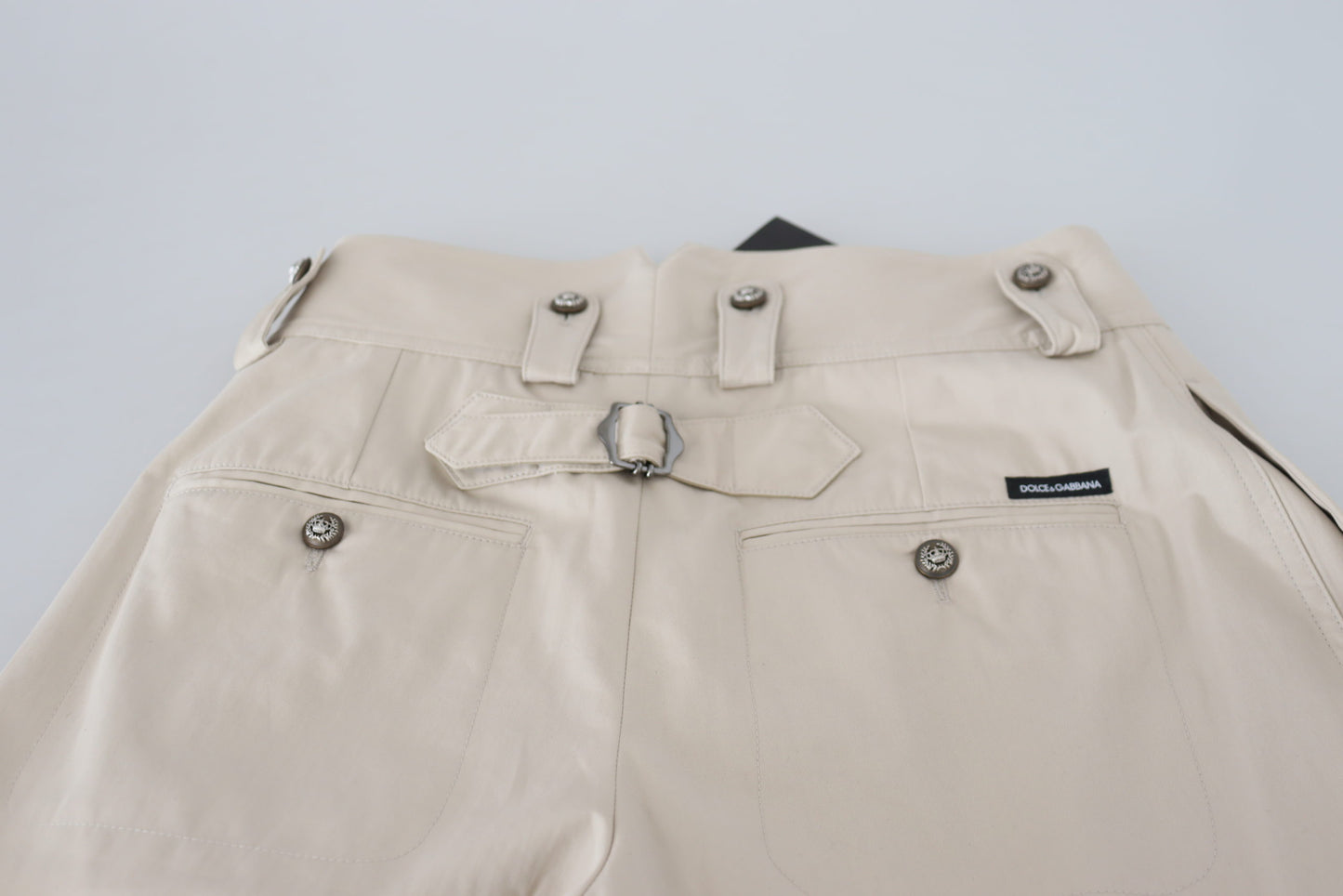 Dolce & Gabbana Chic Beige Cotton Trousers for Elegant Comfort IT36 / XXS