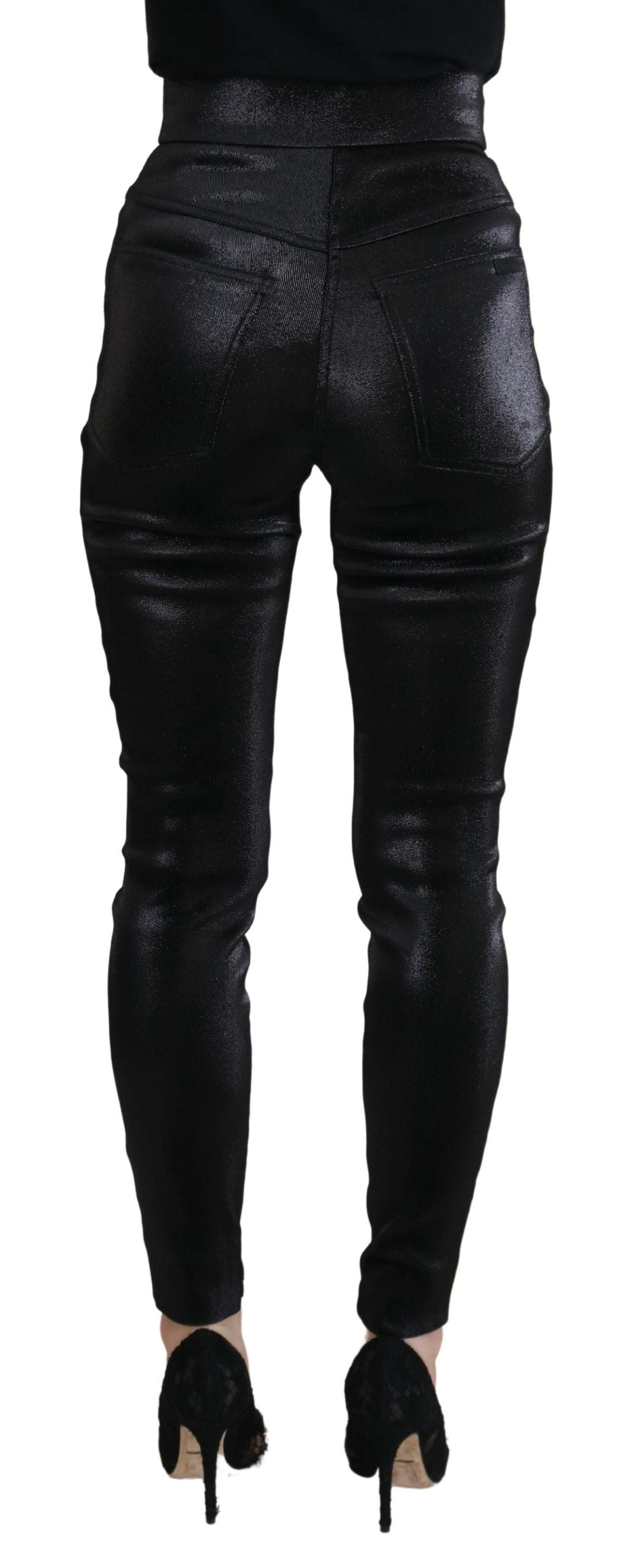 Dolce & Gabbana Elegant Black Denim Pants - Tailored Fit IT36 / XXS