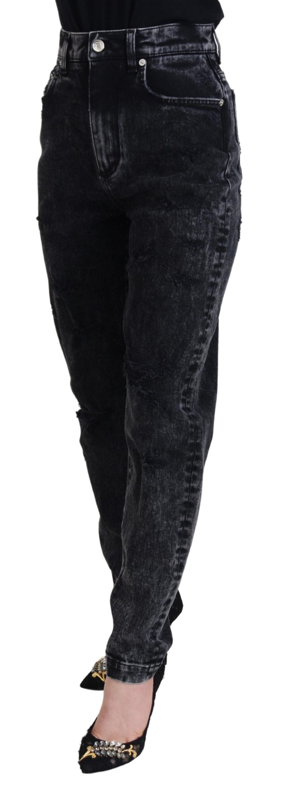 Dolce & Gabbana Elegant Black Denim Pants IT40 | S