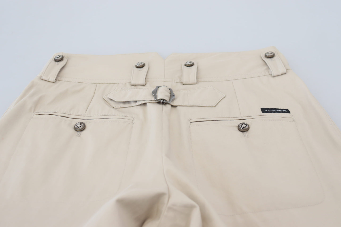 Dolce & Gabbana Elegant Beige Cotton Trousers IT38 / XS