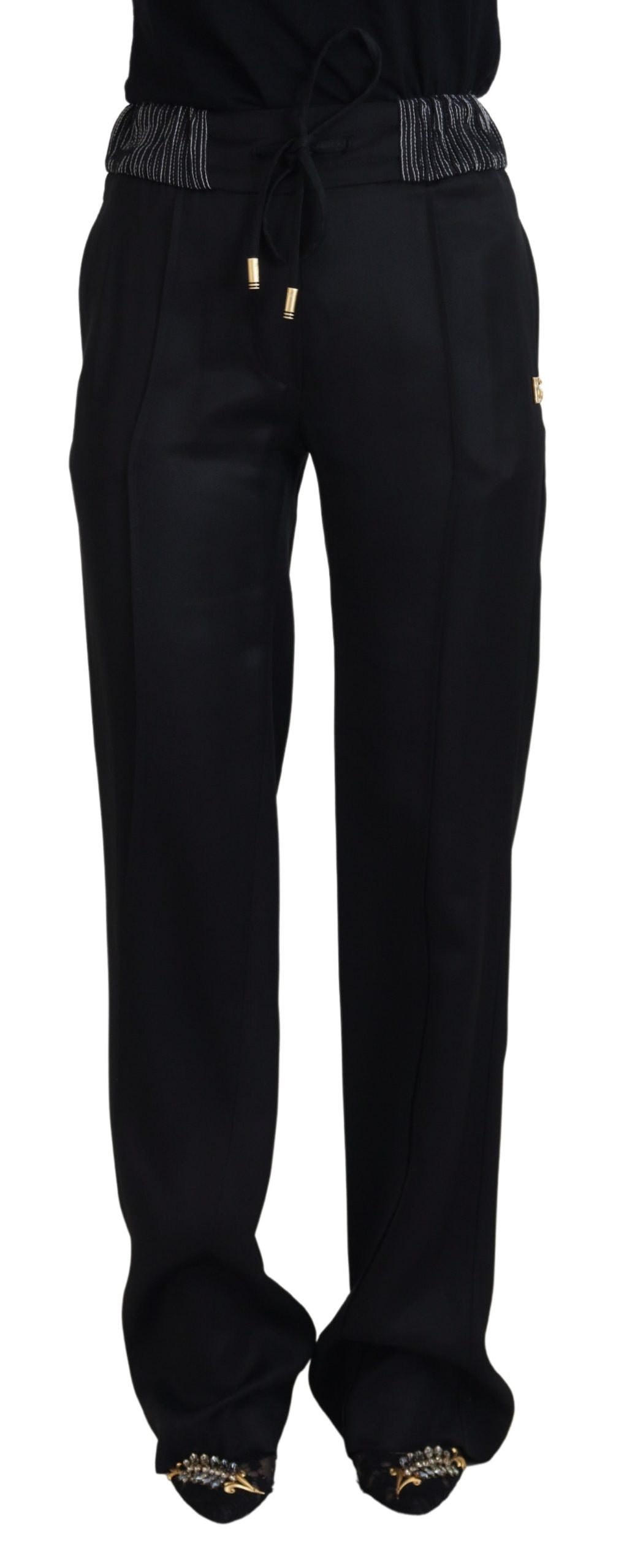 Dolce & Gabbana Elegant Black Cotton Pants IT38 / XS