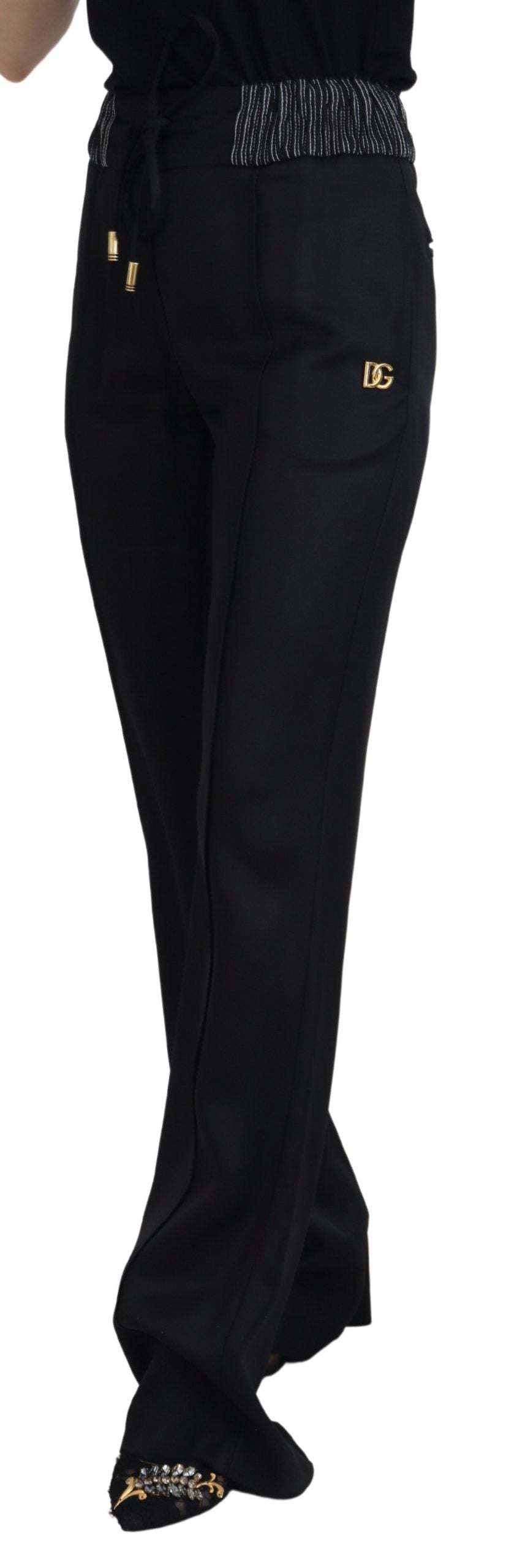 Dolce & Gabbana Elegant Black Cotton Pants IT38 / XS