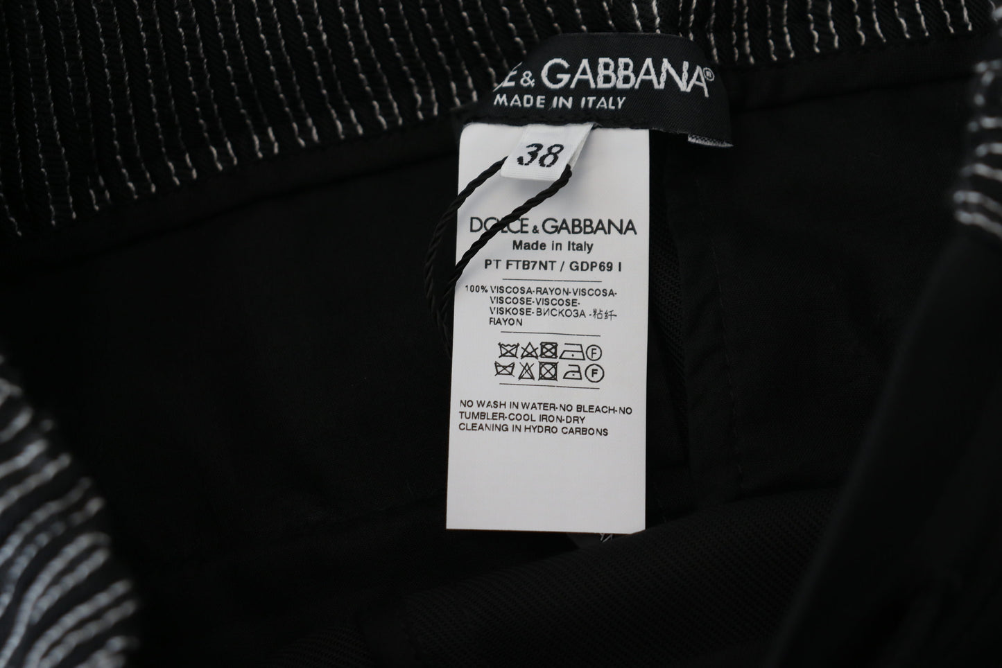 Dolce & Gabbana Elegant Black Cotton Pants IT38 / XS