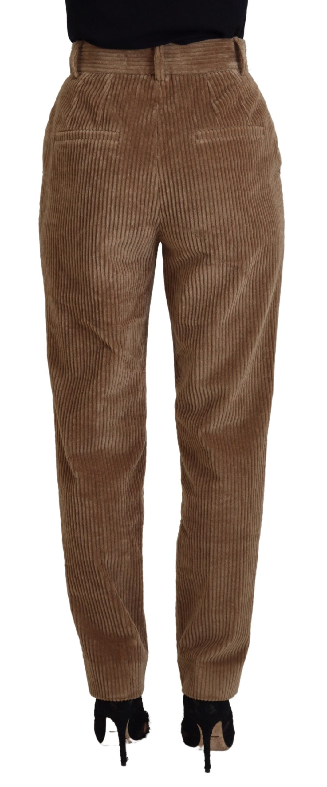 Dolce & Gabbana Elegant Brown Corduroy Pants for Sophisticated Style IT38 / XS