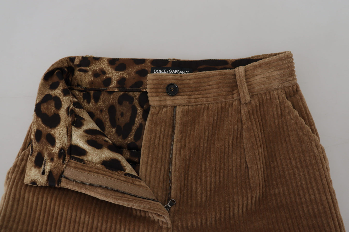 Dolce & Gabbana Elegant Brown Corduroy Pants for Sophisticated Style IT38 / XS