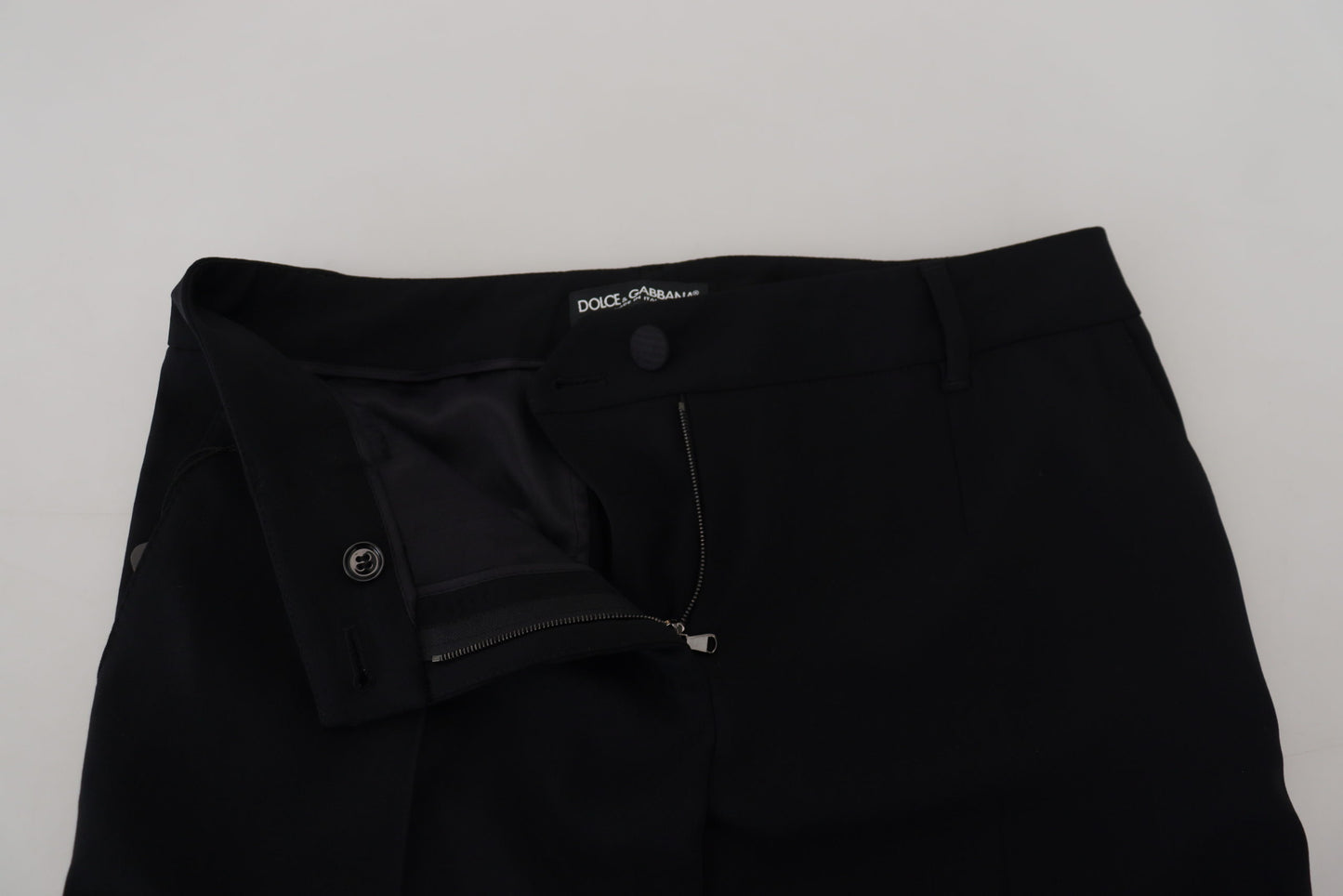 Dolce & Gabbana Elegant Black Wool-Silk Blend Trousers IT40 | S