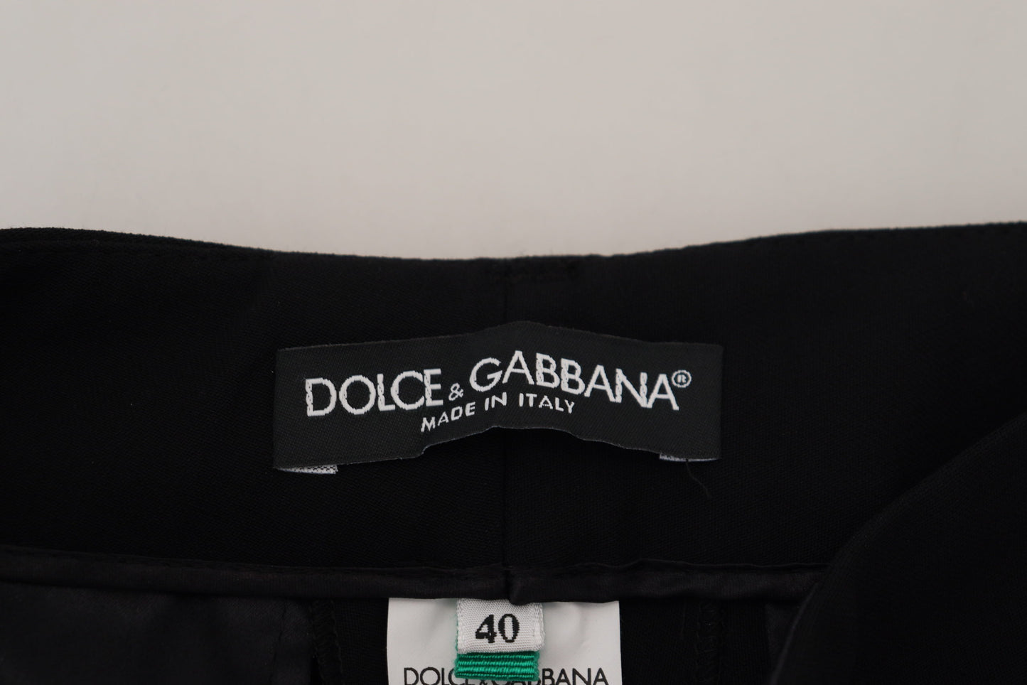 Dolce & Gabbana Elegant Black Wool-Silk Blend Trousers IT40 | S