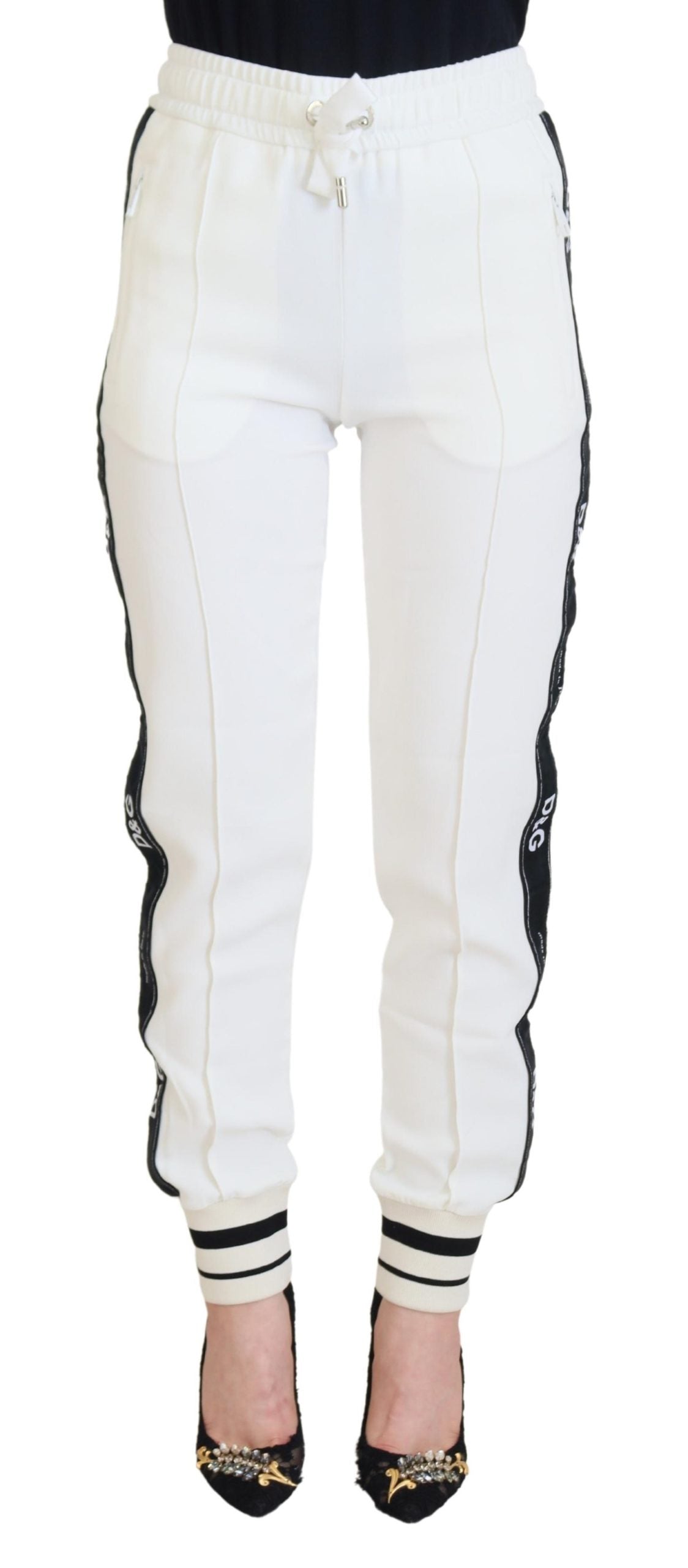 Dolce & Gabbana Chic White Jogger Pants for Elevated Comfort IT36 / XXS