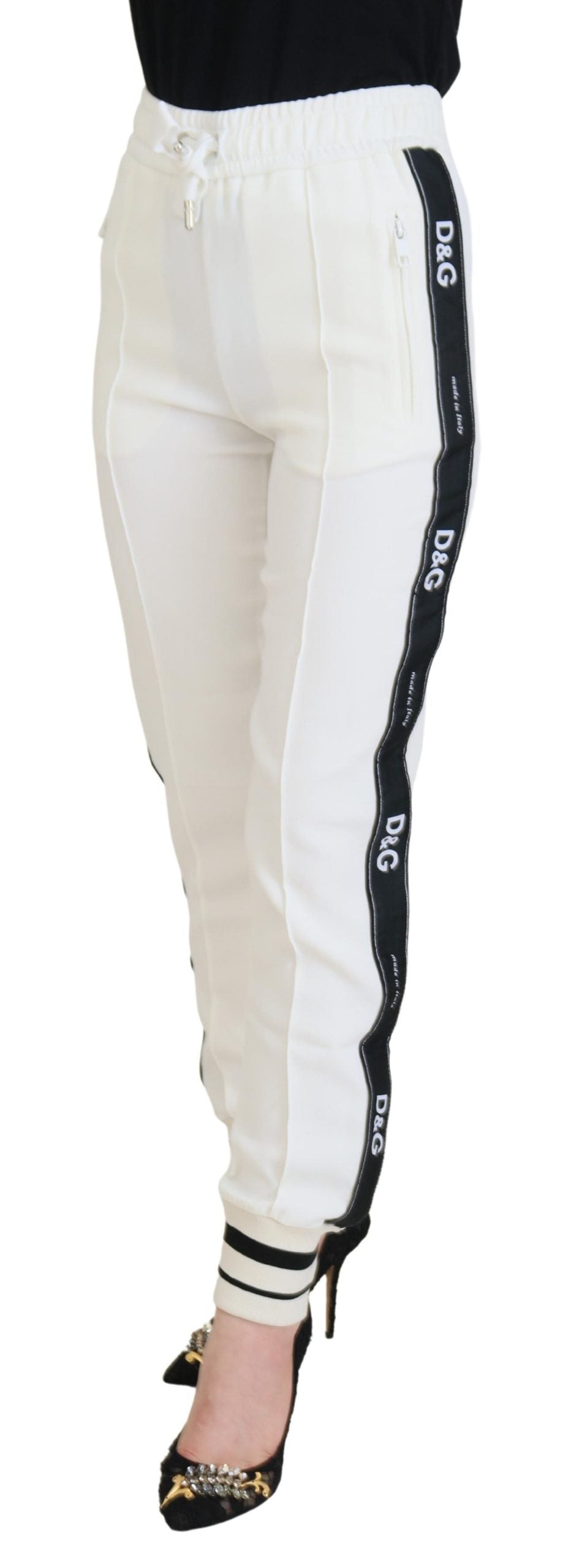 Dolce & Gabbana Chic White Jogger Pants for Elevated Comfort IT36 / XXS