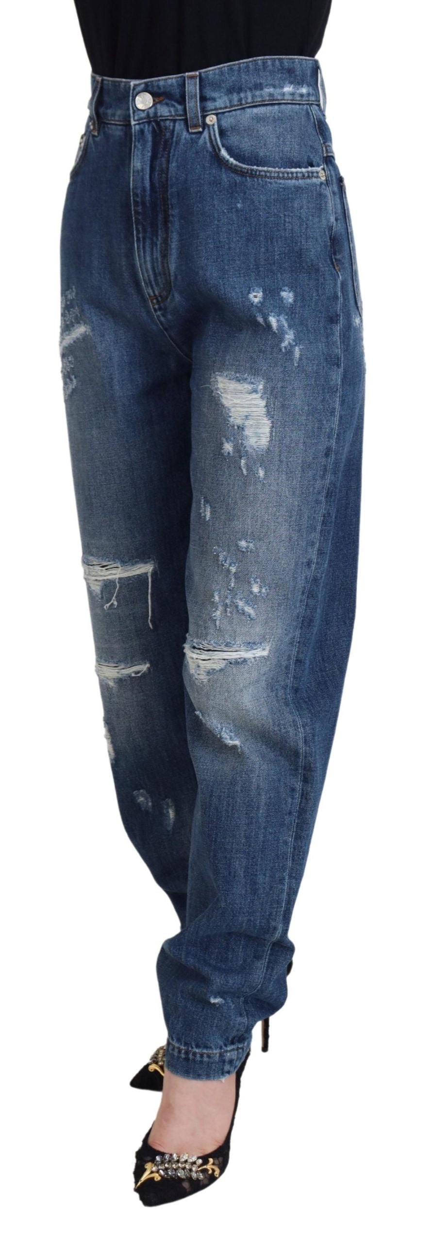 Dolce & Gabbana Elegant Tattered Denim Jeans IT40 | S