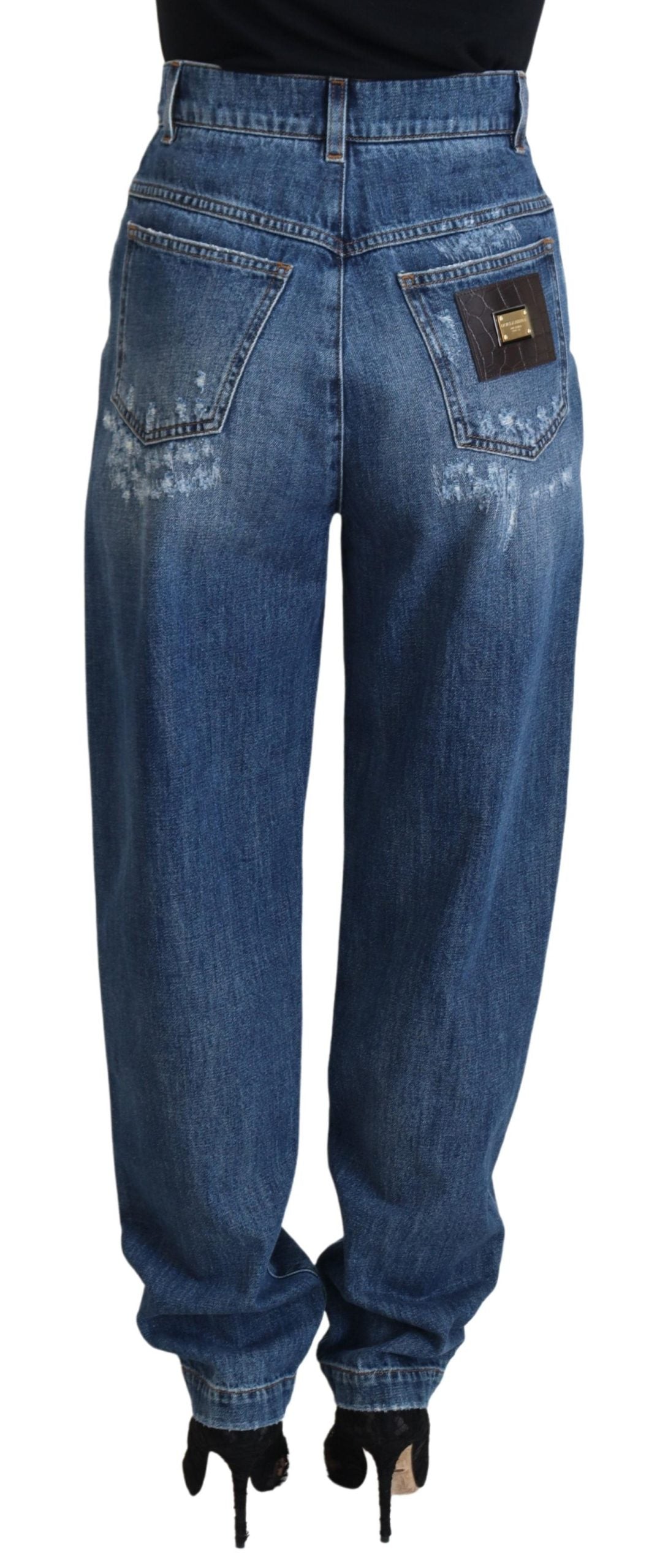 Dolce & Gabbana Elegant Tattered Denim Jeans IT40 | S