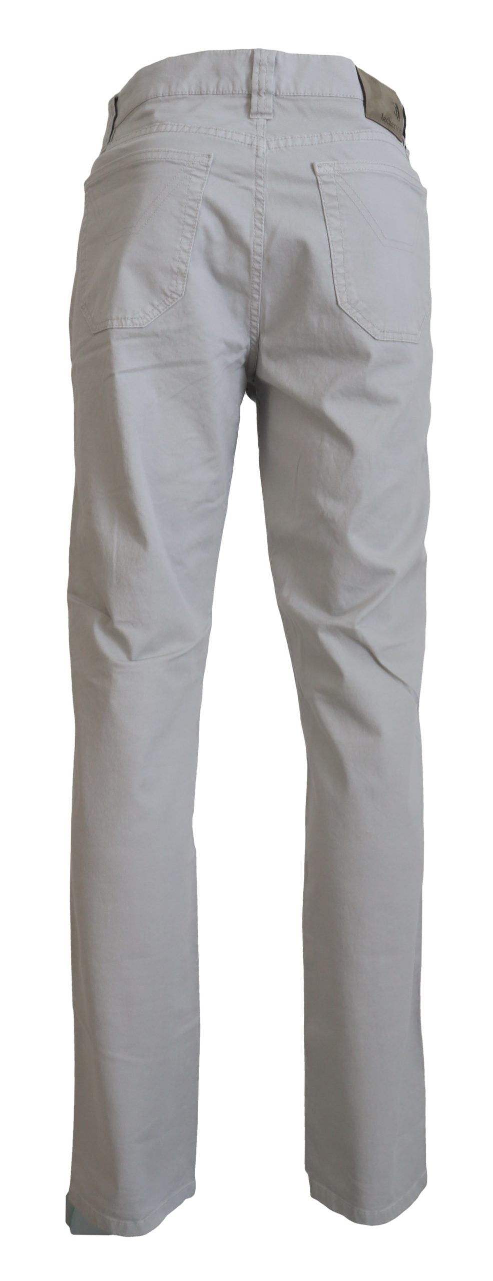 Jeckerson Elegant Gray Cotton Blend Pants W36