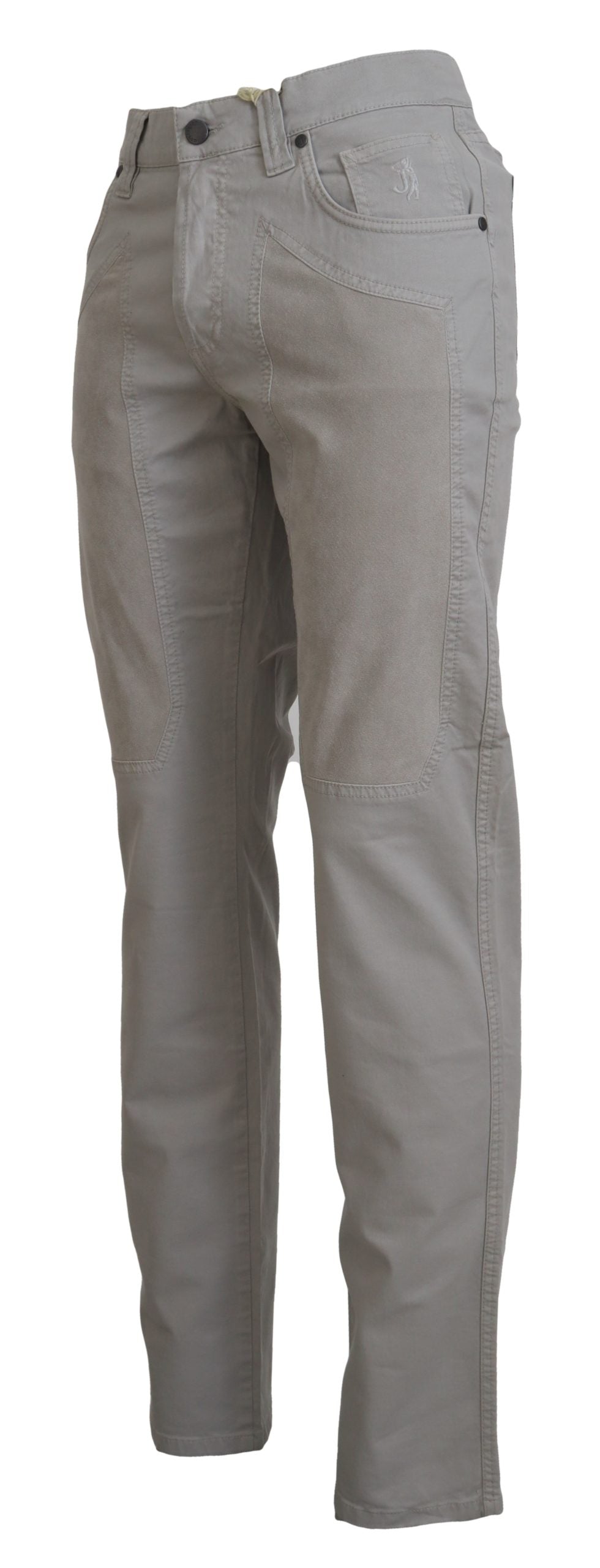 Jeckerson Elegant Gray Cotton Blend Pants W36