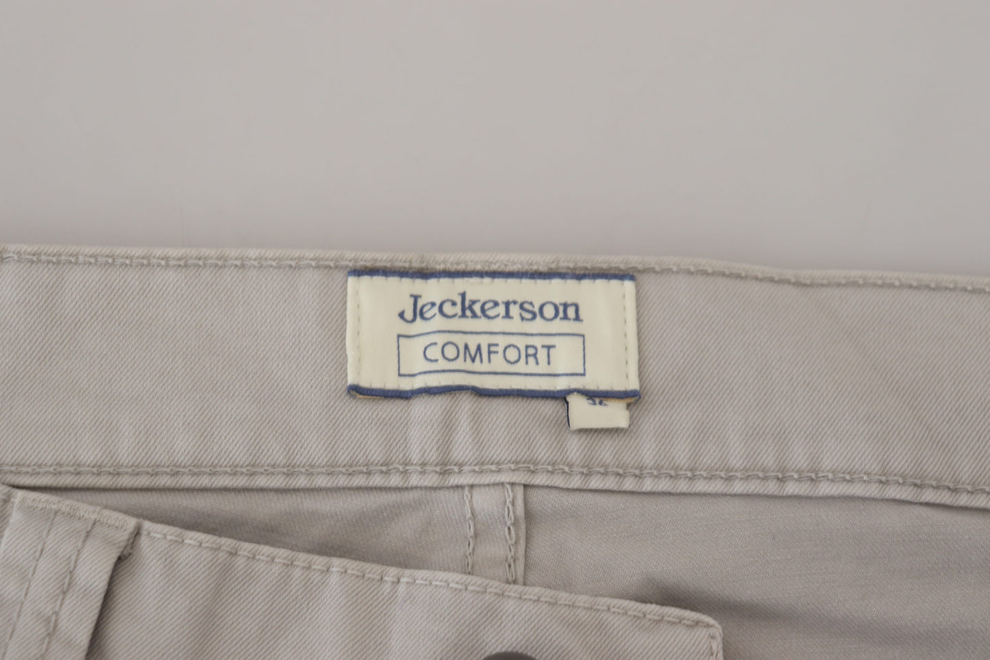 Jeckerson Elegant Gray Cotton Blend Pants W36