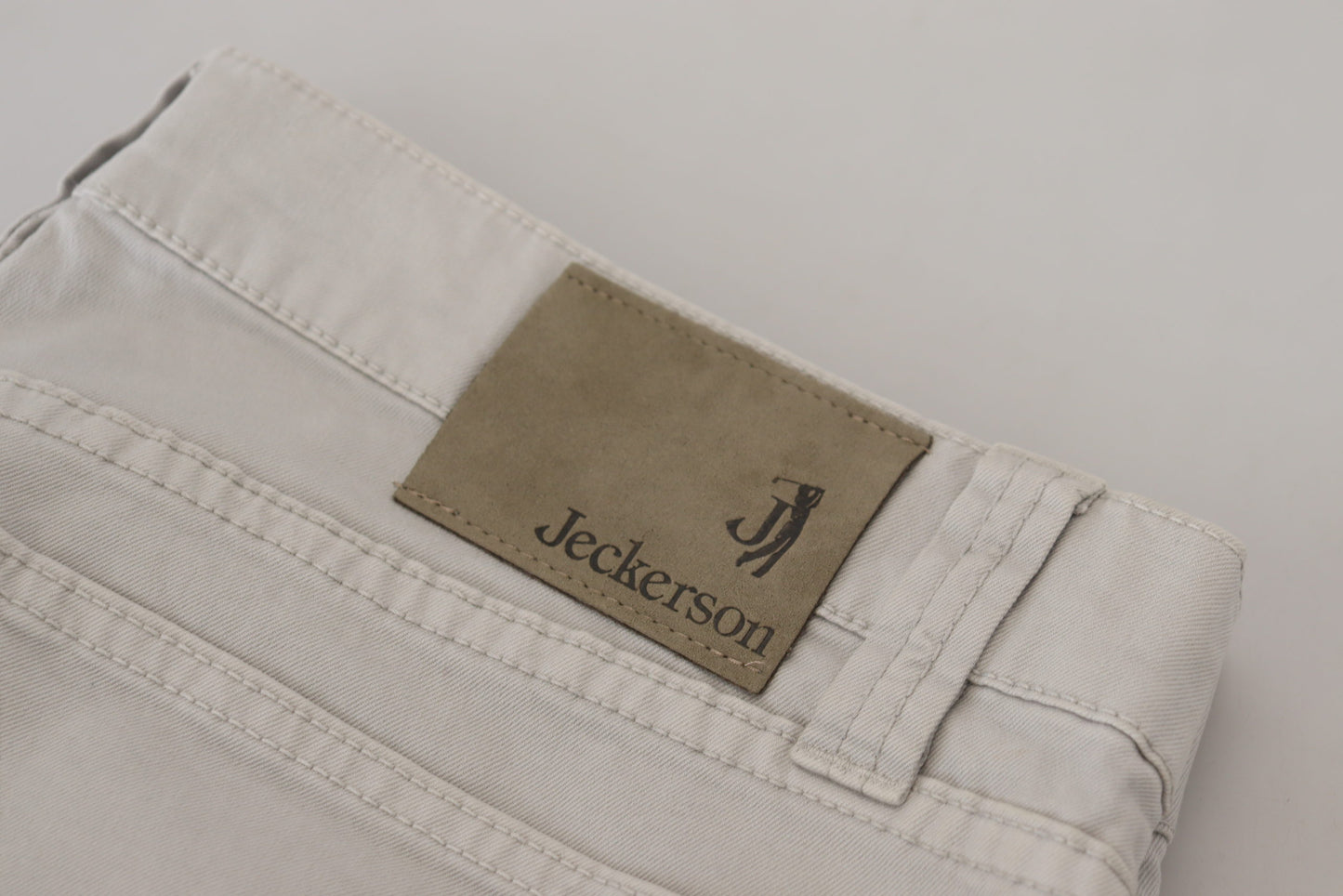 Jeckerson Elegant Gray Cotton Blend Pants W36