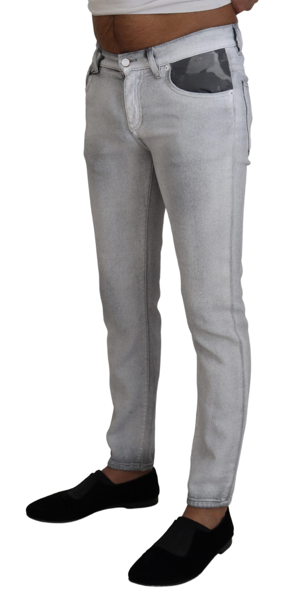 Dolce & Gabbana Elegant Gray Washed Cotton Blend Pants IT46 / S