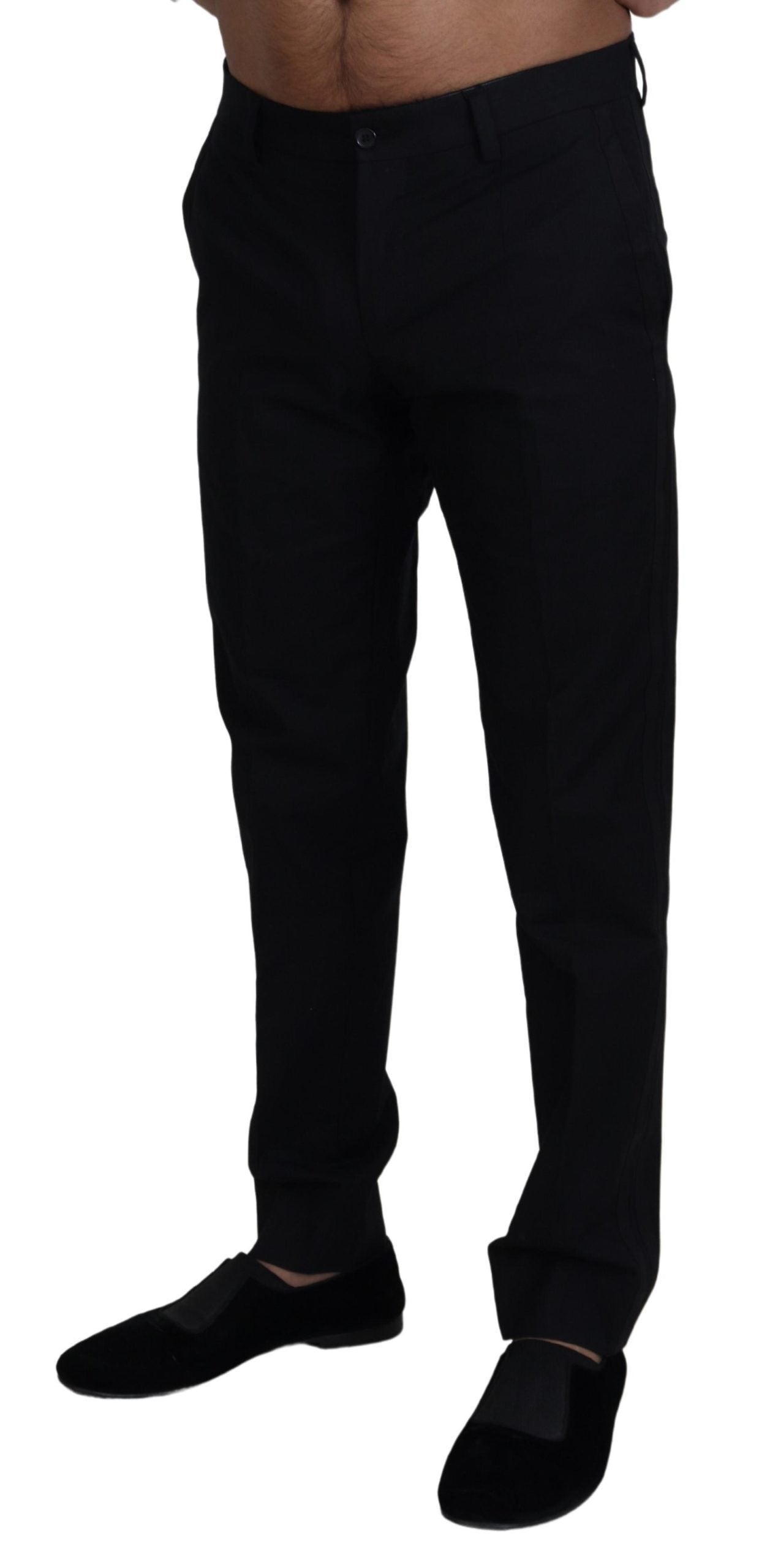 Dolce & Gabbana Elegant Black Cotton Trousers IT46 / S