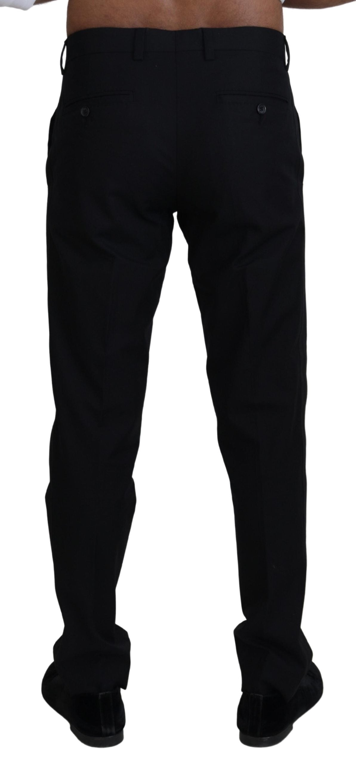 Dolce & Gabbana Elegant Black Cotton Trousers IT46 / S