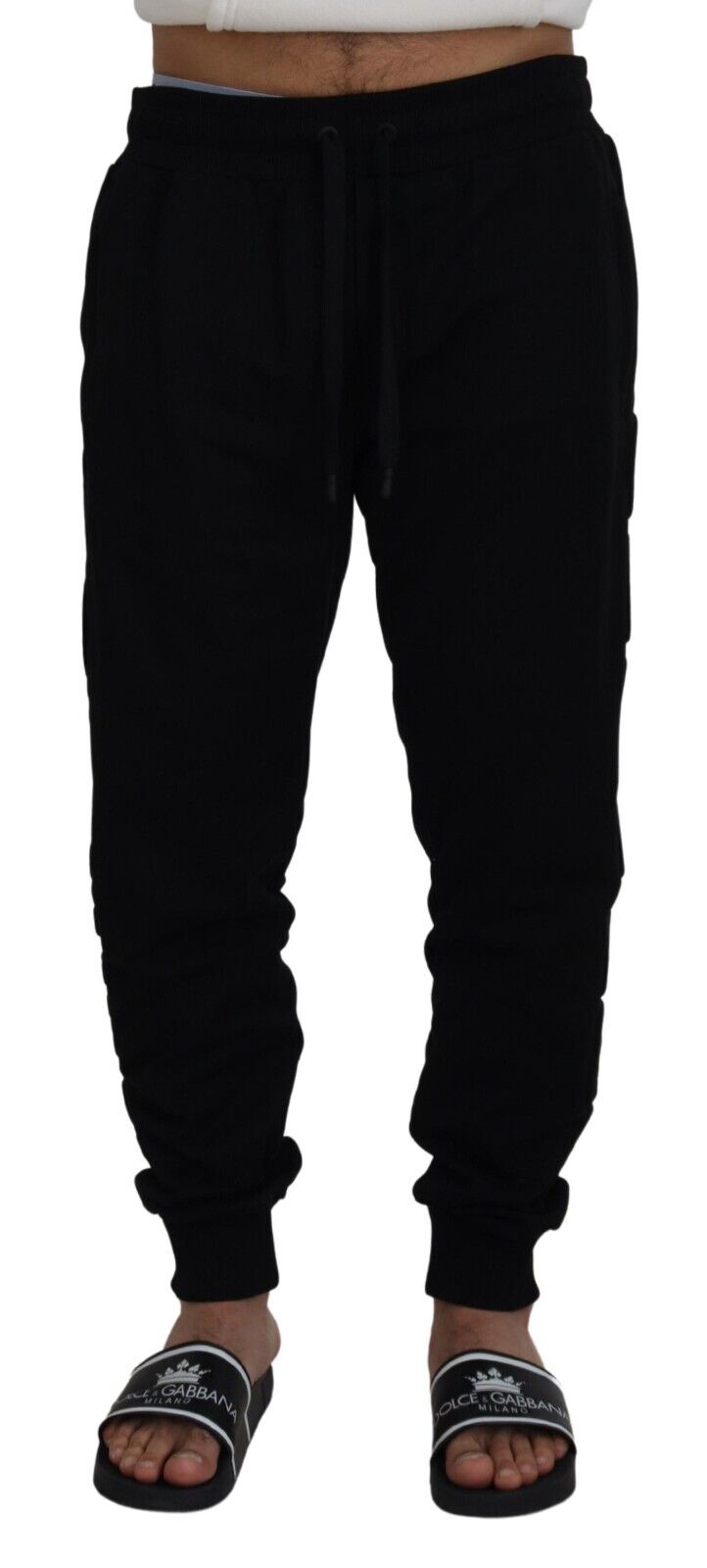 Dolce & Gabbana Elegant Black Cotton Jogger Pants IT56 / XL