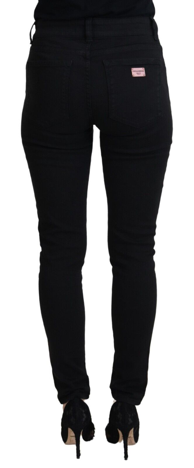 Dolce & Gabbana Elegant Black Denim Pants IT38 / XS