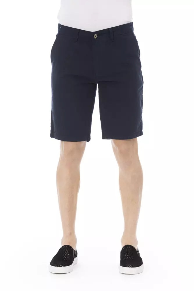 Baldinini Trend Blue Cotton Men Bermuda Shorts IT44 | XS